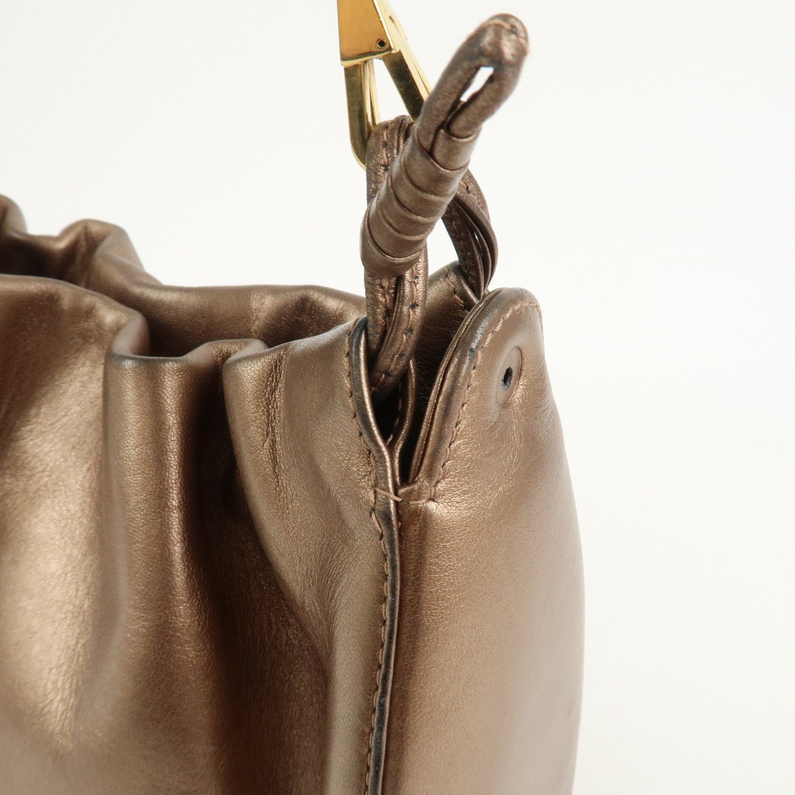 LOEWE Anagram Logo Leather Shoulder Bag Hand Bag Brown