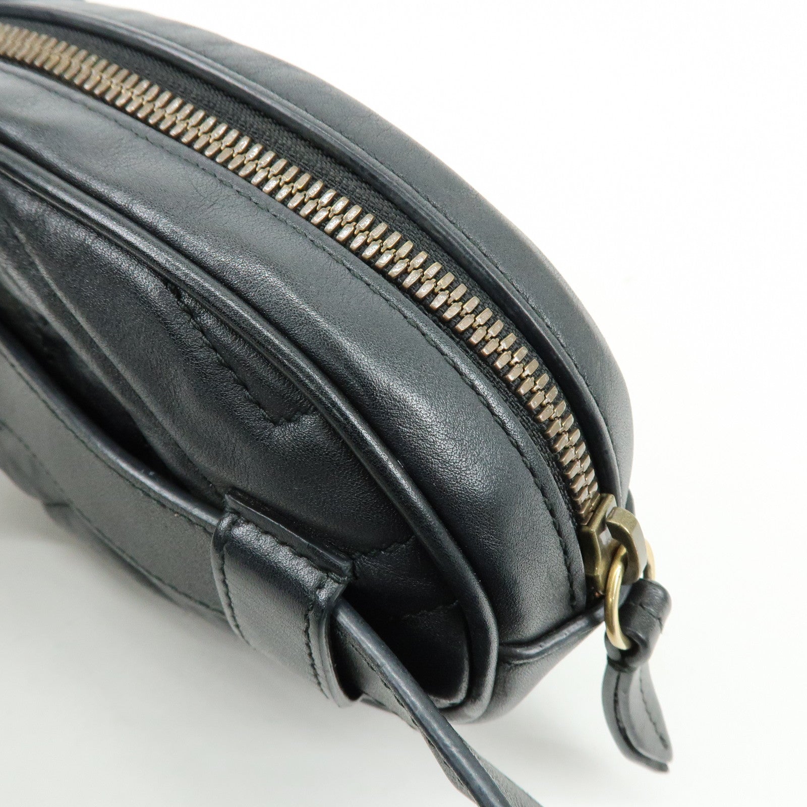 GUCCI GG Marmont Leather Waist Pouch Body Bag Black
