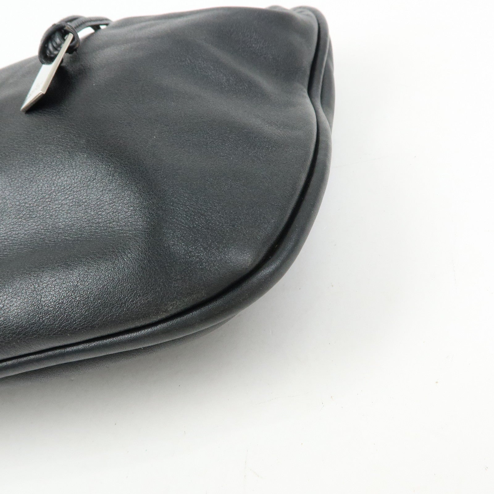 GUCCI Bamboo Leather Shoulder Bag Hand Bag Black 0014033