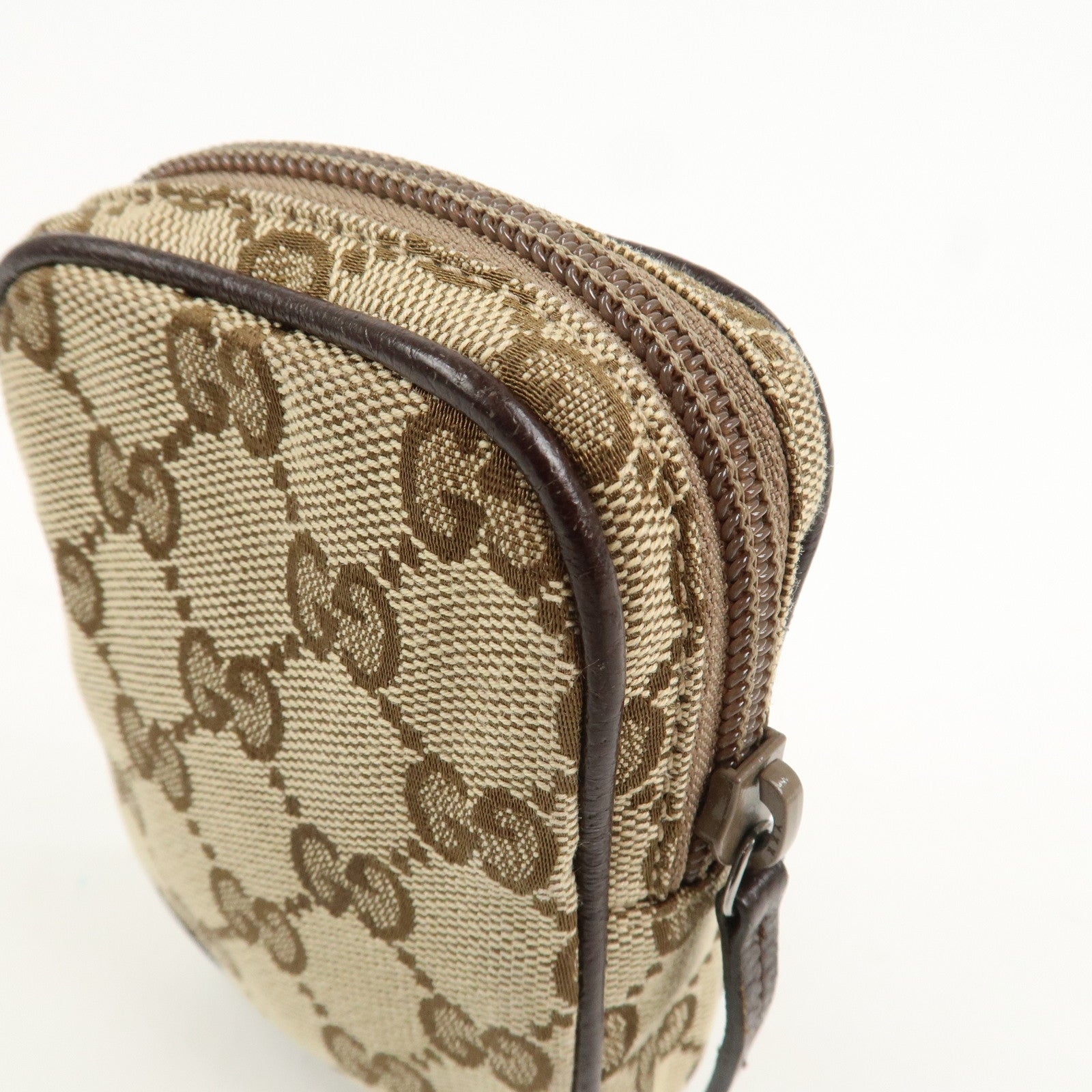 GUCCI GG Canvas Leather Cigarette Case Beige Brown 115249