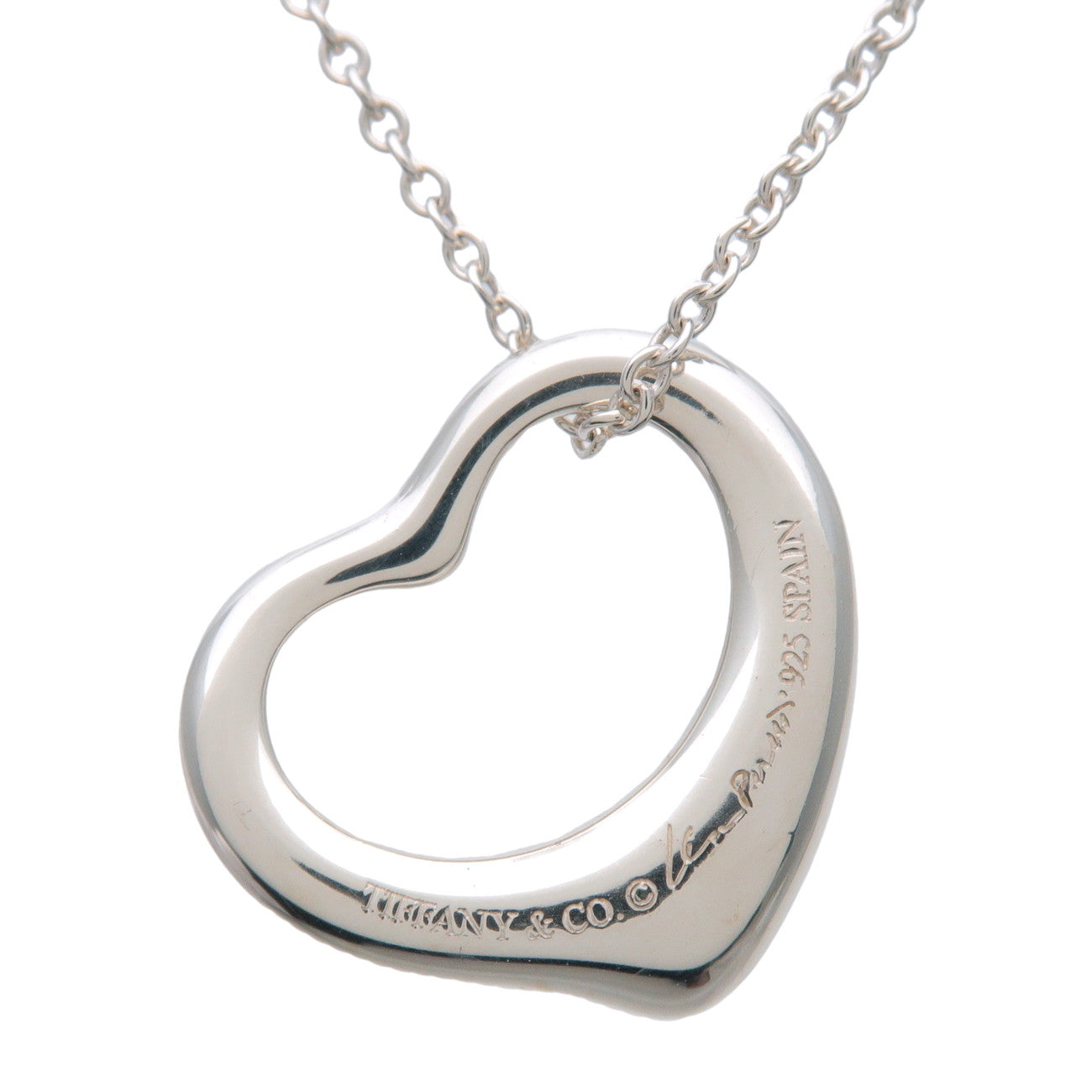 Tiffany & Co Open Heart Necklace 16MM SV925 Silver