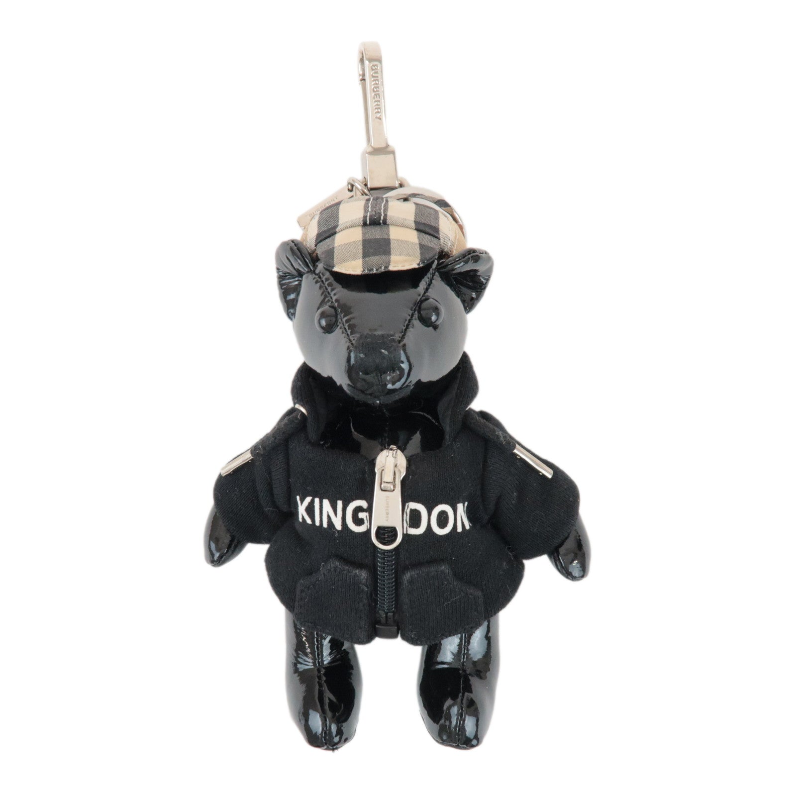 BURBERRY Thomas Bear Cotton Patent Leather Bag Charm Key Holder