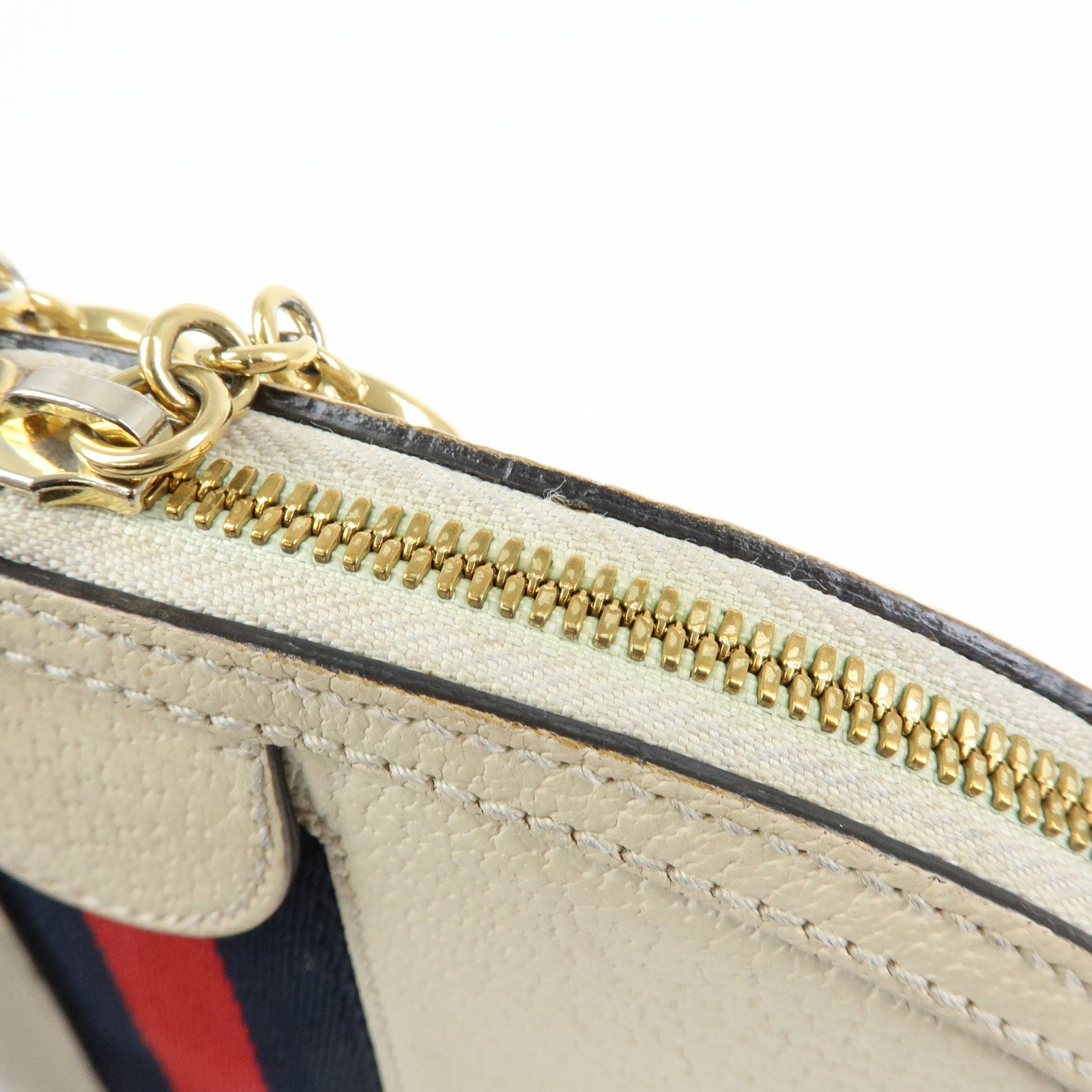 GUCCI Sherry Leather Shoulder Bag Crossbody Bag White 499621