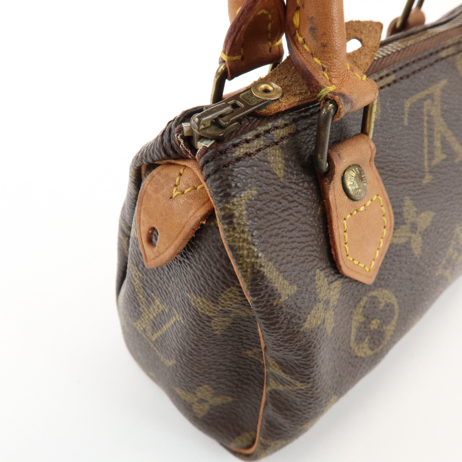 Louis Vuitton Monogram Mini Speedy Hand Bag & Strap Brown M41534