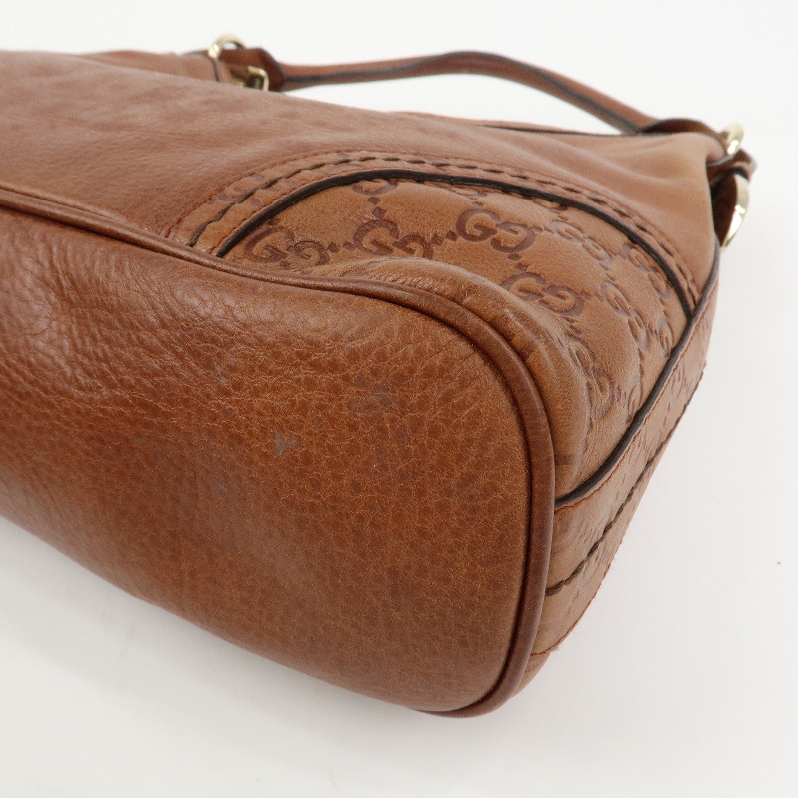 GUCCI Guccissima Leather Shoulder Bag Hand Bag Brown 181515