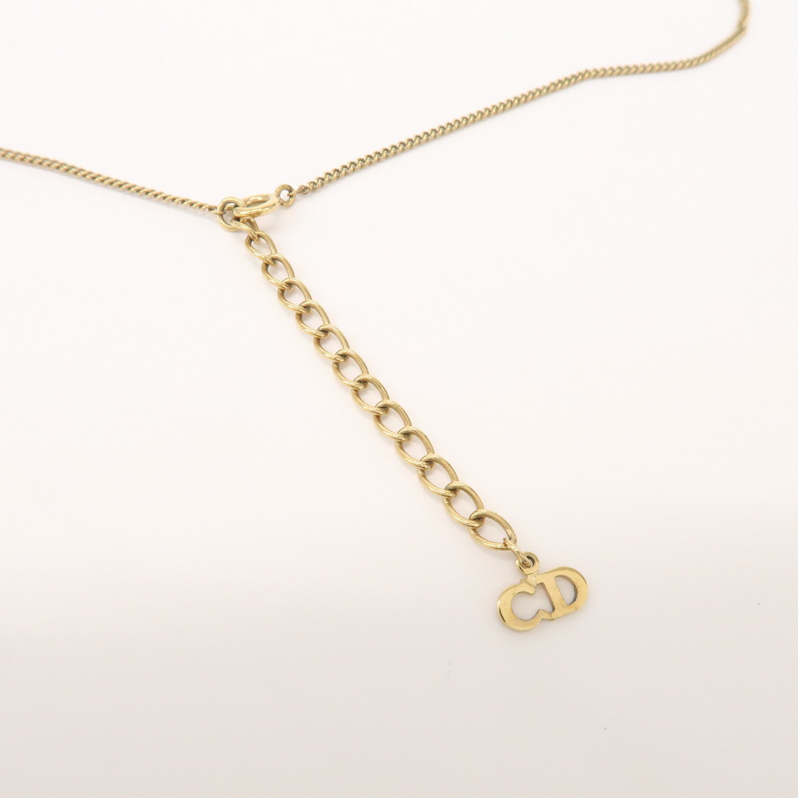 Christian Dior CD Logo Heart Metal Necklace Choker Gold