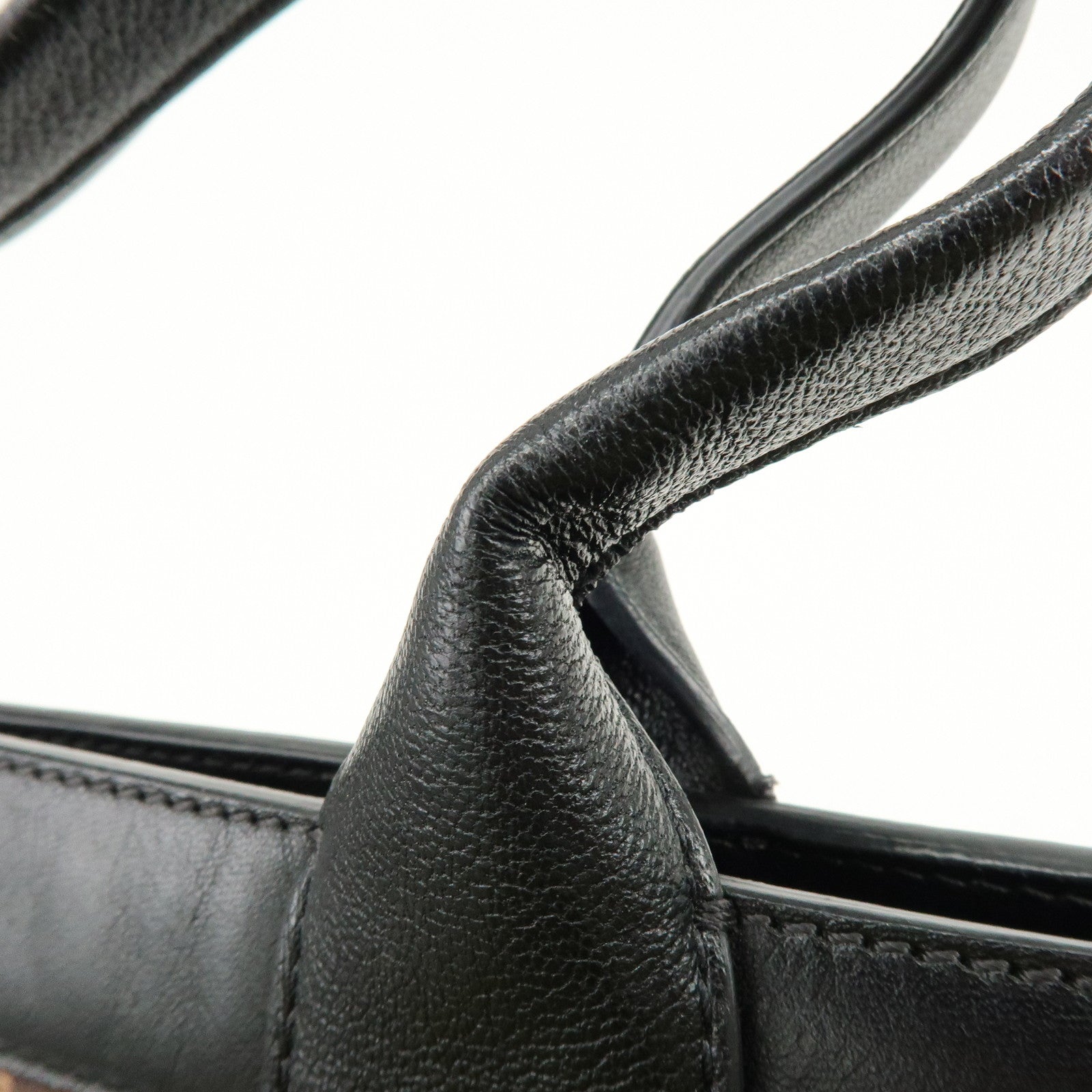 Chloe Allison Unborn Calf Leather Tote Bag Hand Bag Leopard Black