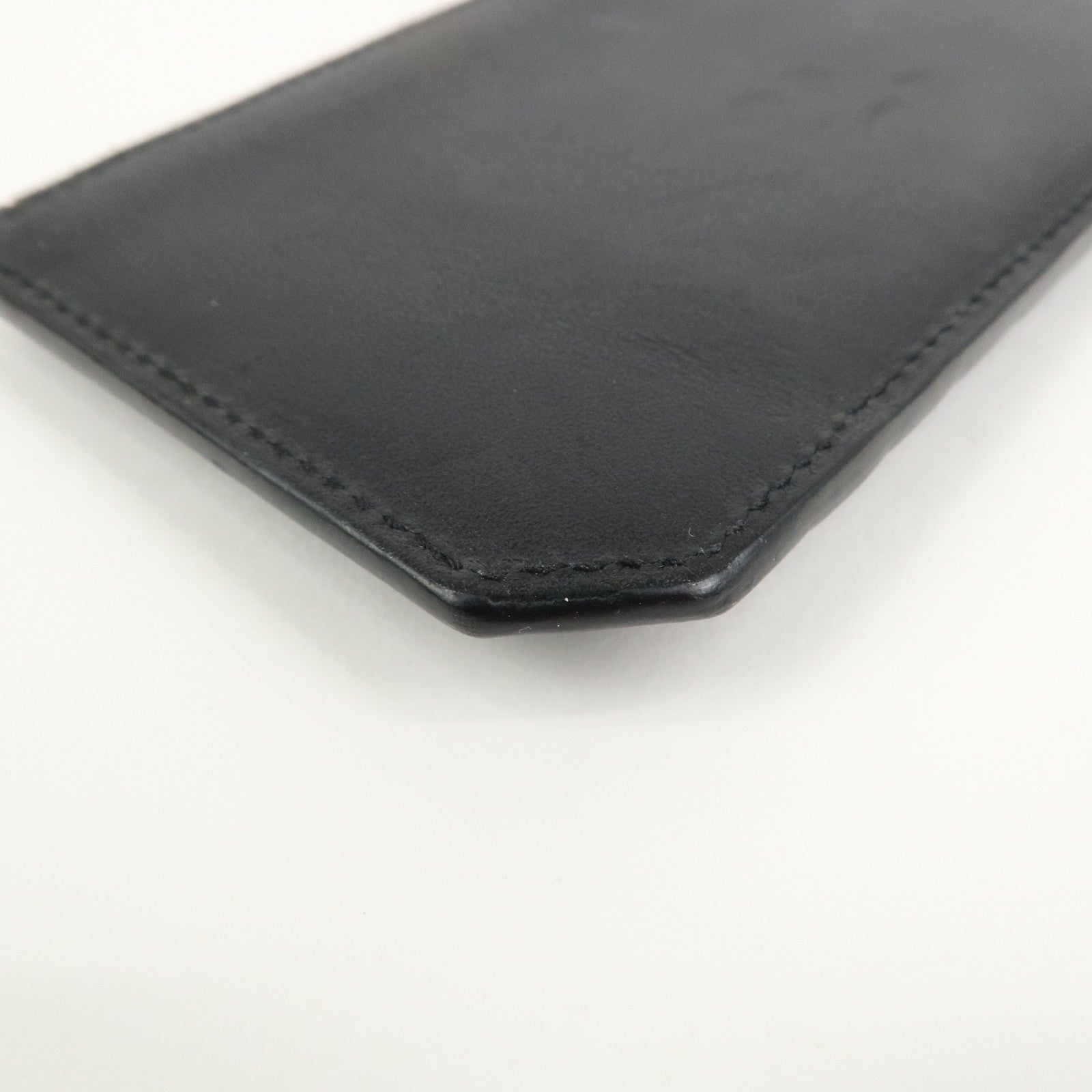 SAINT LAURENT PARIS Leather Card Case Card Holder Black 458583