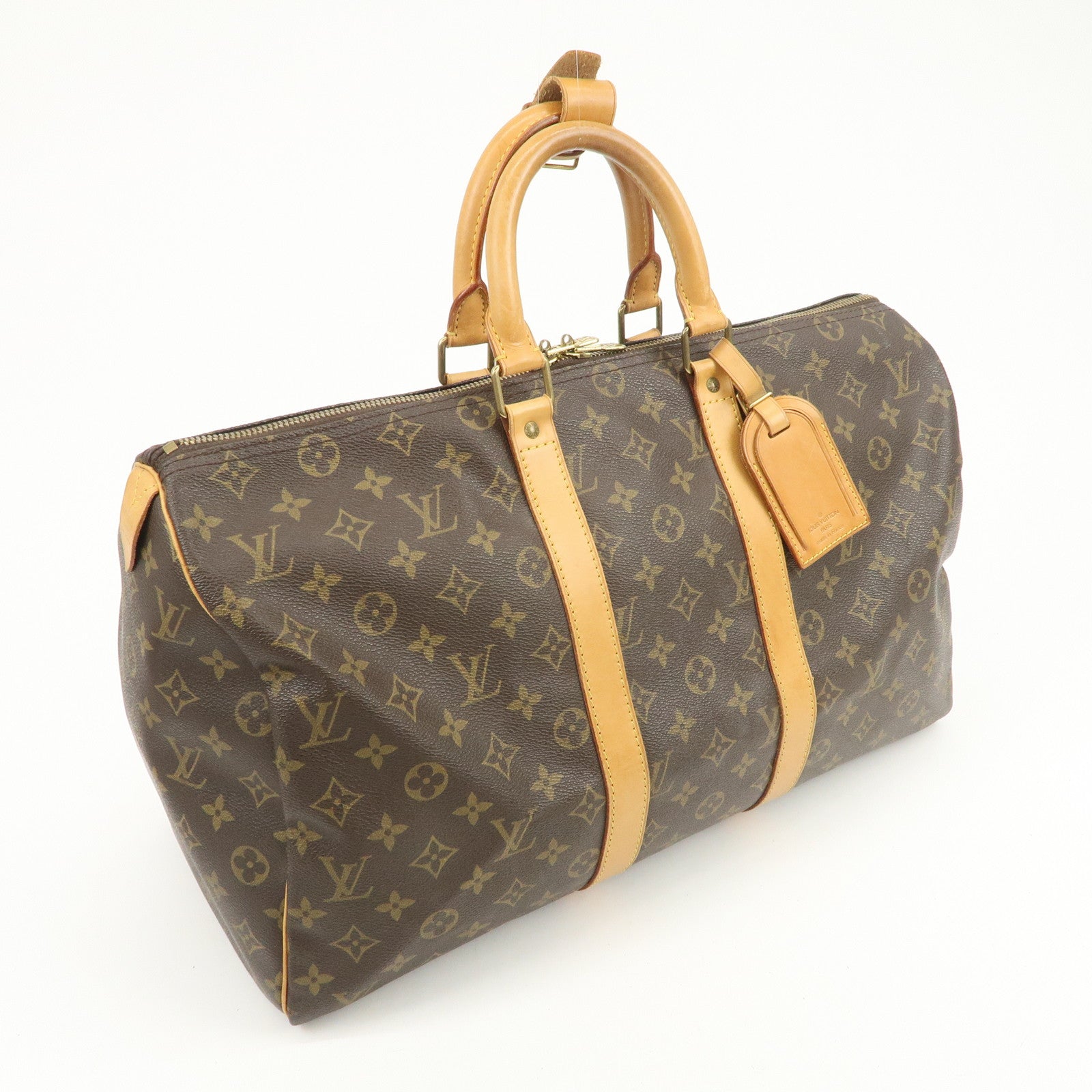 Louis Vuitton Monogram Keep All 45 Boston Bag Brown M41428