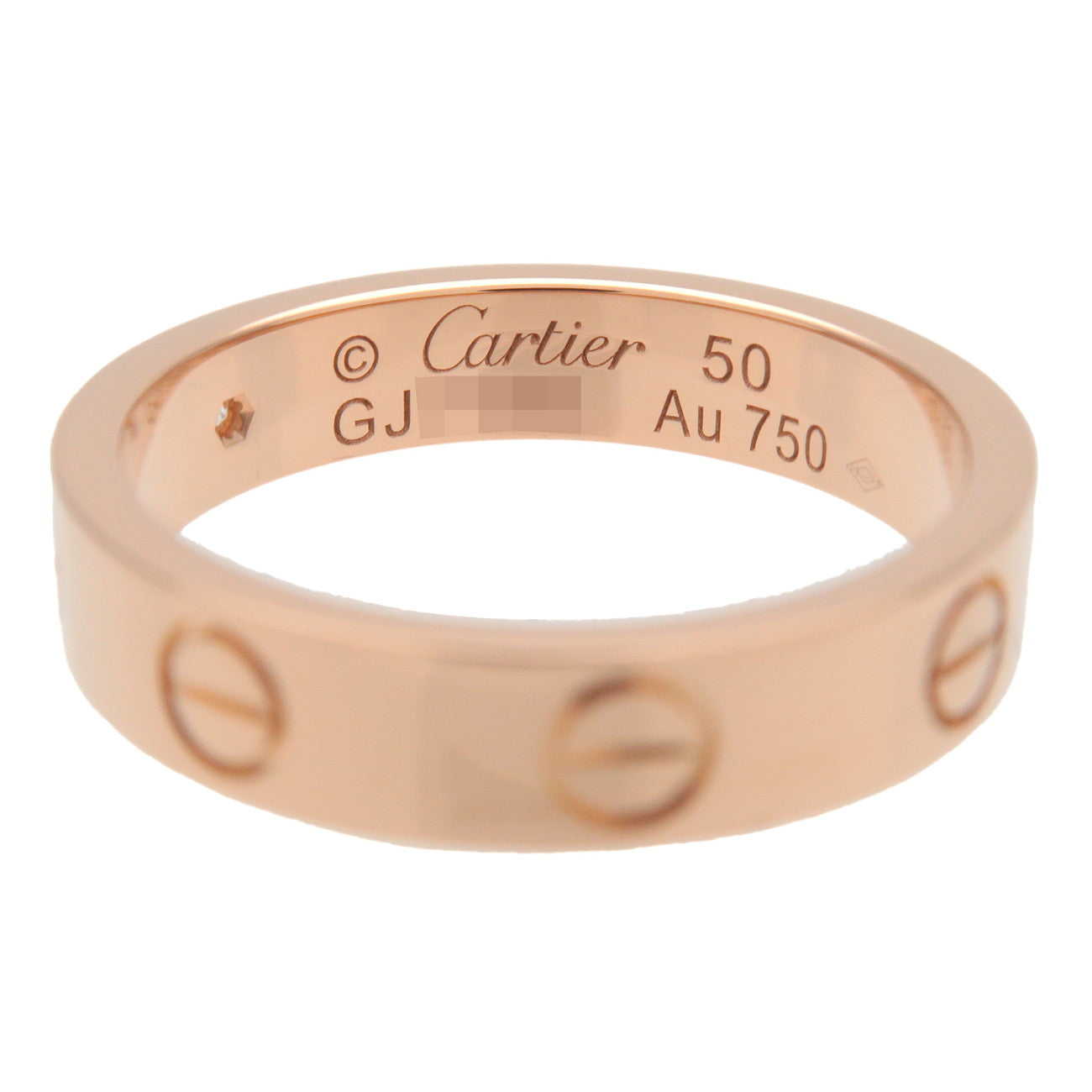 Cartier Diamond 750PG Mini Love Ring 1P Diamond Rose Gold #50 US5