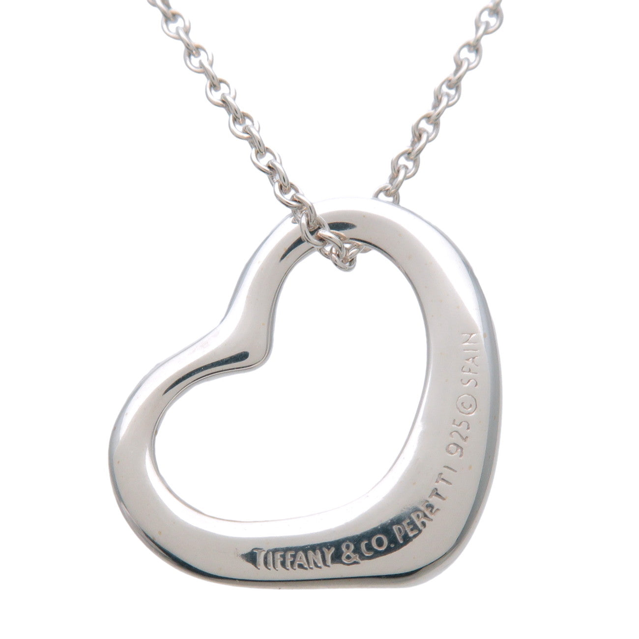 Tiffany & Co Open Heart Necklace 15MM SV925 Silver