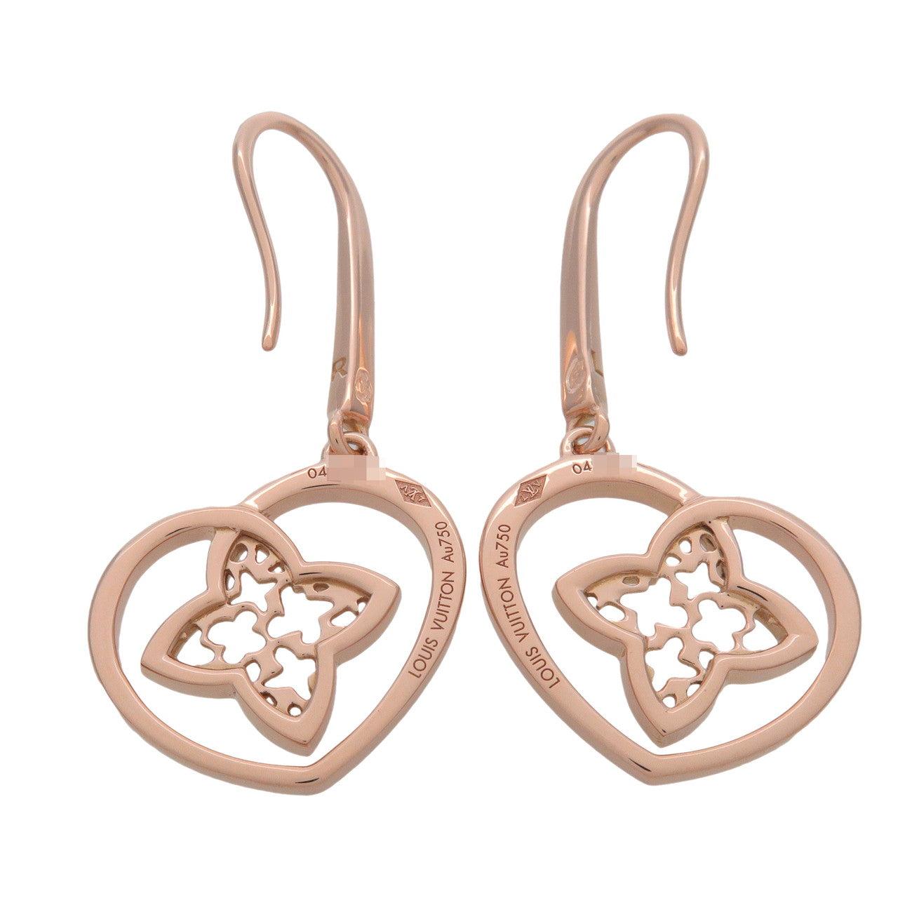 Louis Vuitton Bouccles d’Oreilles Coeur Earrings K18 750 Rose Gold