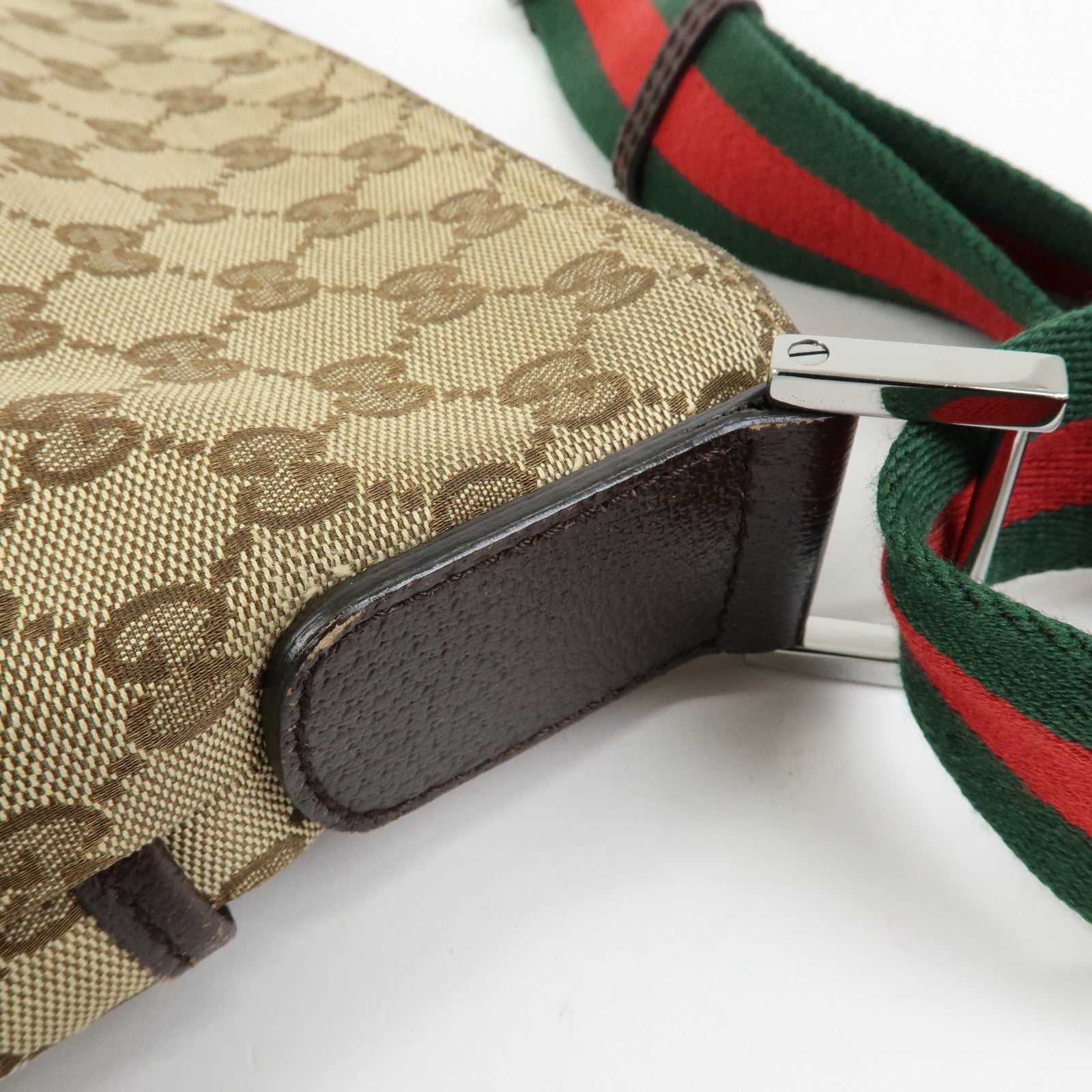 GUCCI Sherry GG Canvas Leather Shoulder Crossbody Bag Beige189751