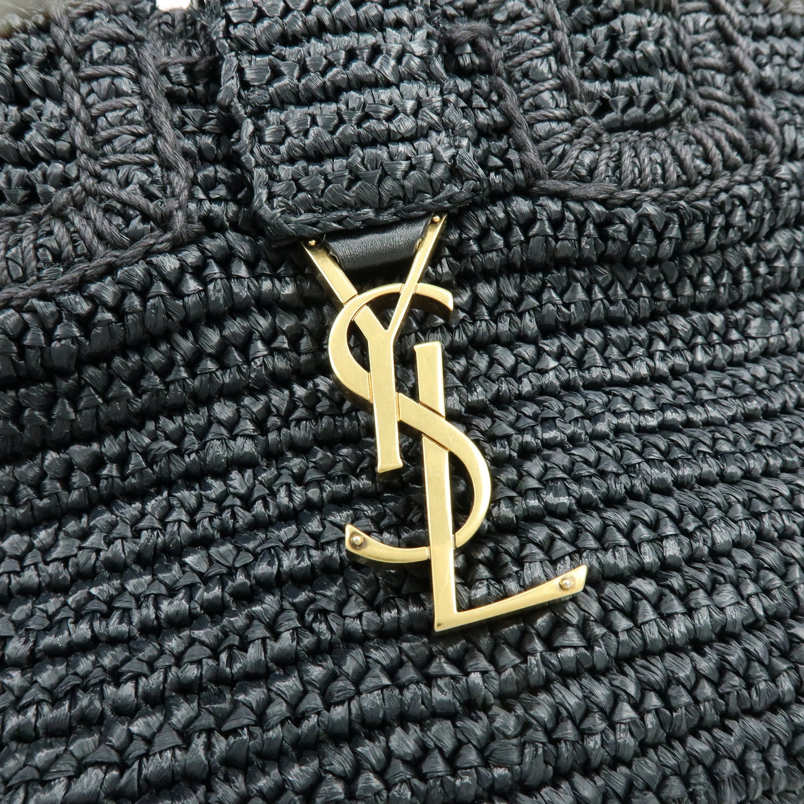 SAINT LAURENT PARIS Baby Downtown Cabas Raffia 2Way Hand Bag 436834