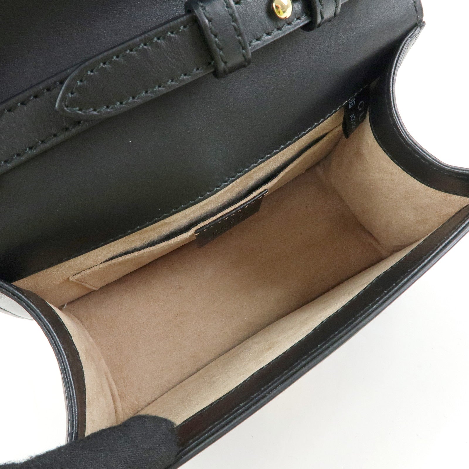 GUCCI Sylvie Sherry Leather 2Way Hand Bag Shoulder Bag Black 470270