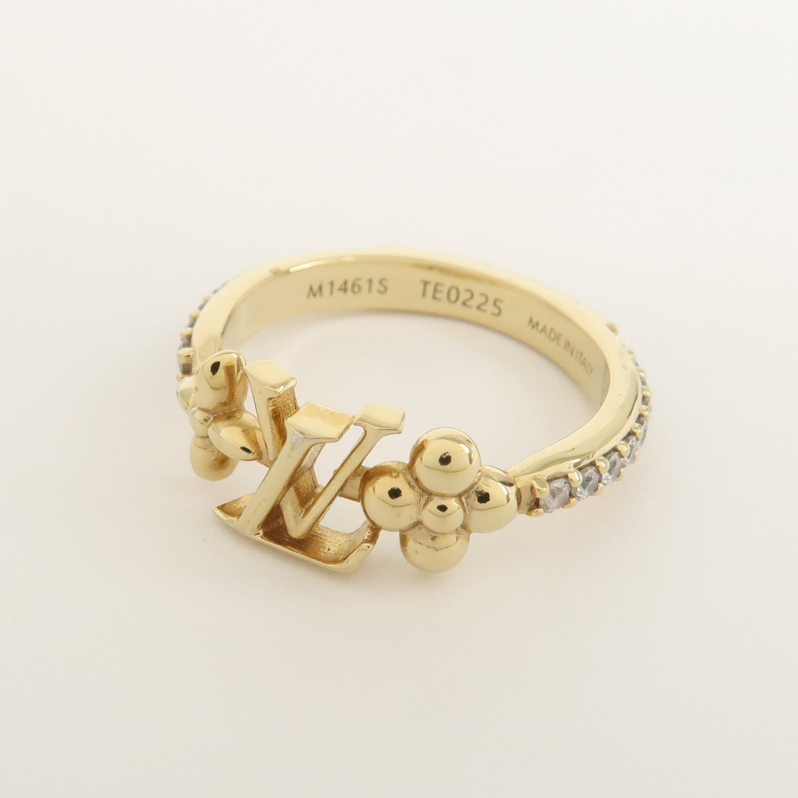 Louis Vuitton LV Iconic Metal Strass Ring S Gold 1461