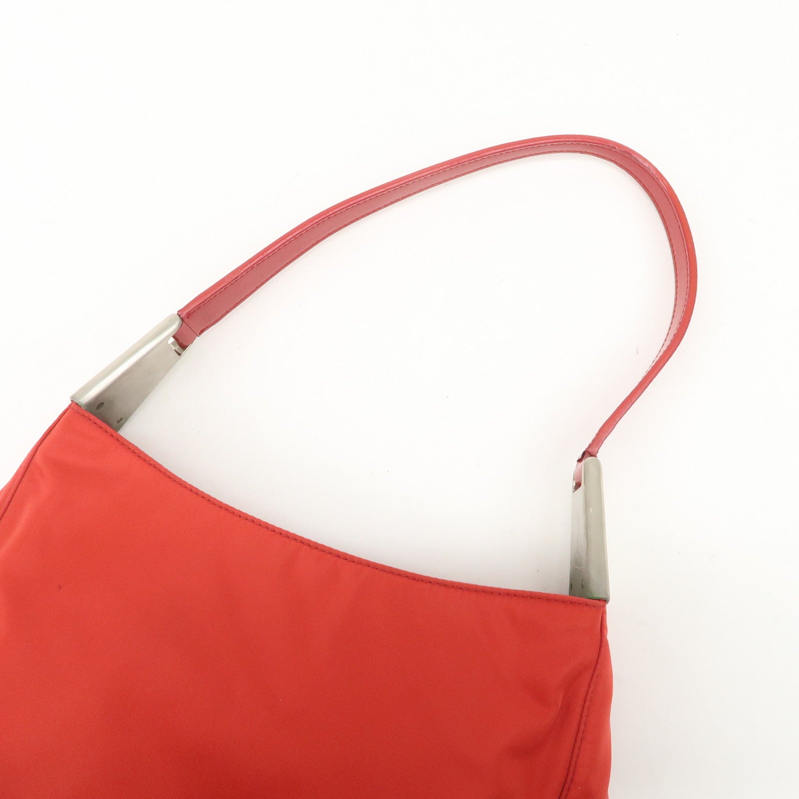 PRADA Nylon Patent Leather Shoulder Bag Red B8844