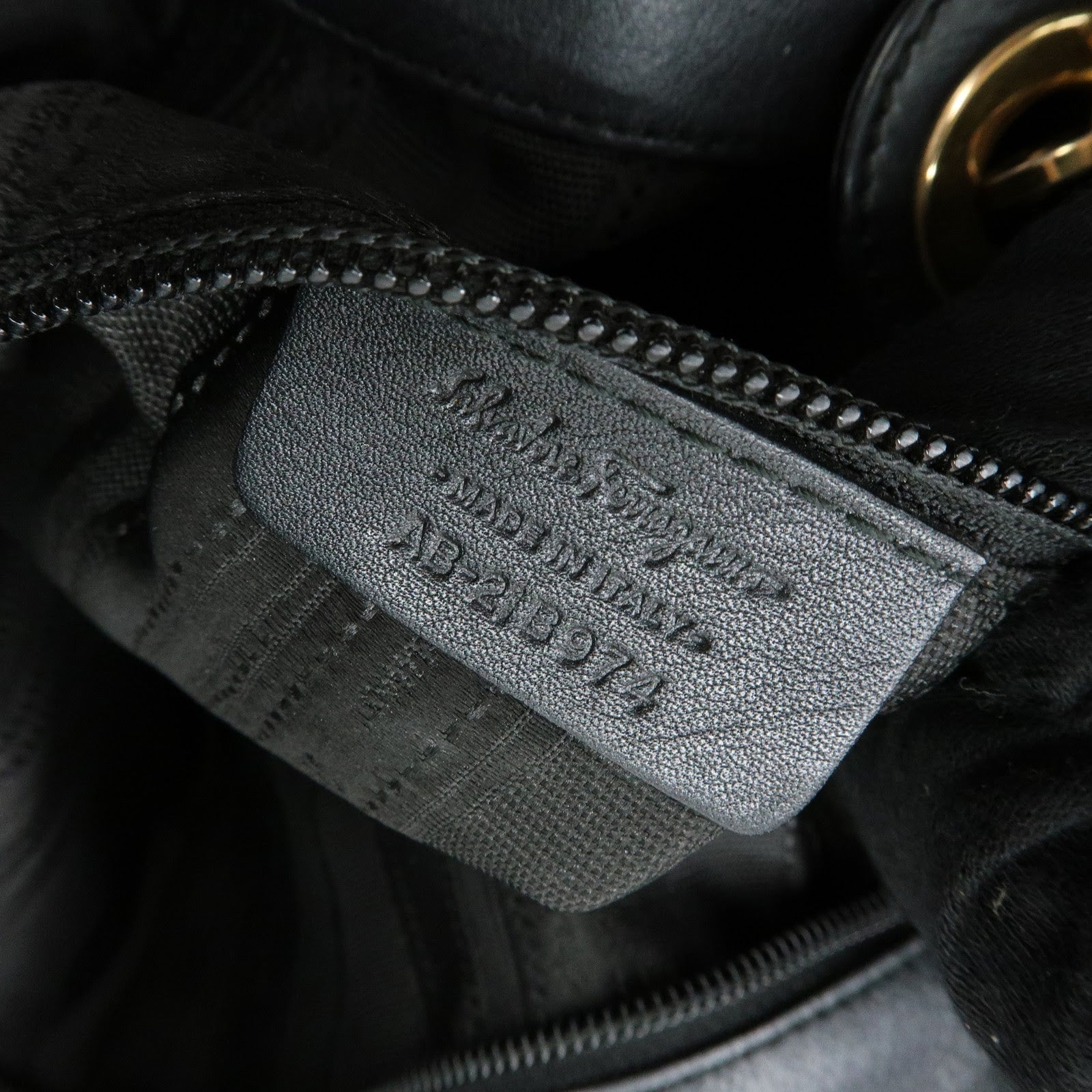 Ferragamo Gancini Leather Chain Tote Bag Shoulder Bag Black