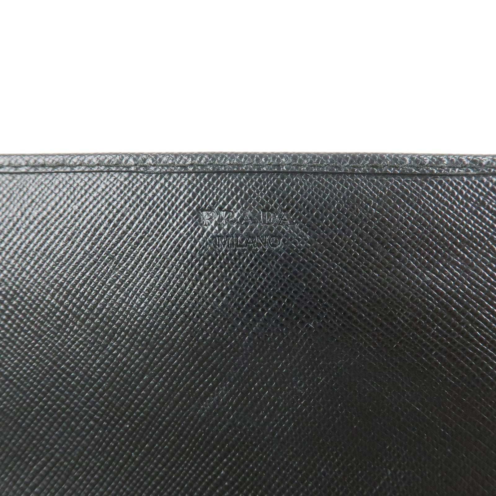 PRADA Saffiano Leather Chain Wallet WOC Black 1M1290