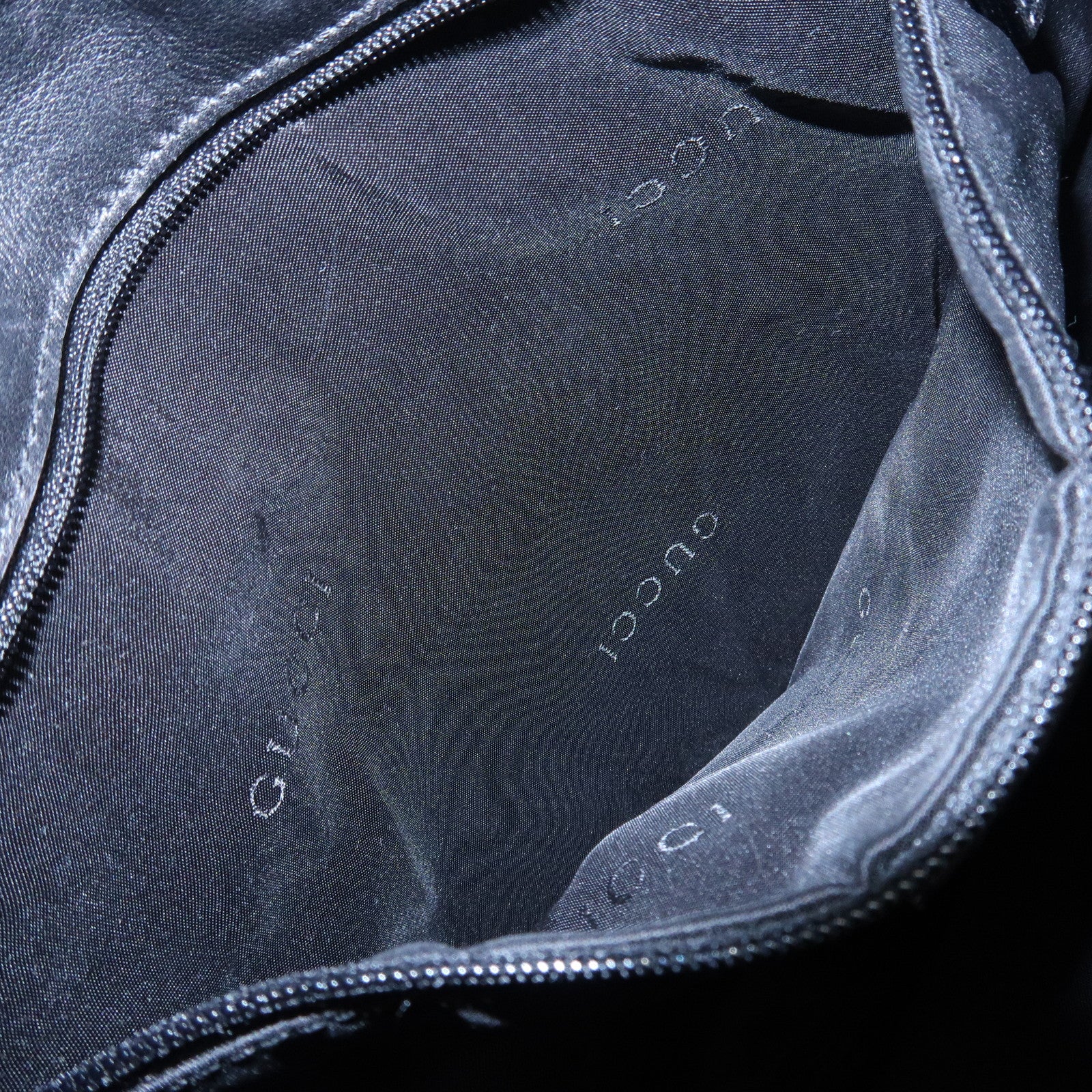 GUCCI Bamboo Leather Shoulder Bag Hand Bag Black 001・4033