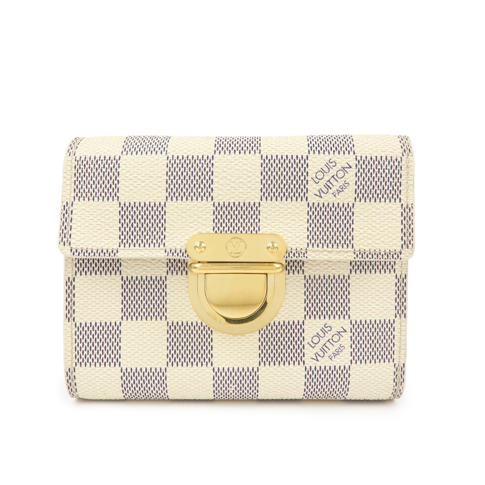 Louis Vuitton Damier Azur Compact Wallet Portefeuille Koala N60013