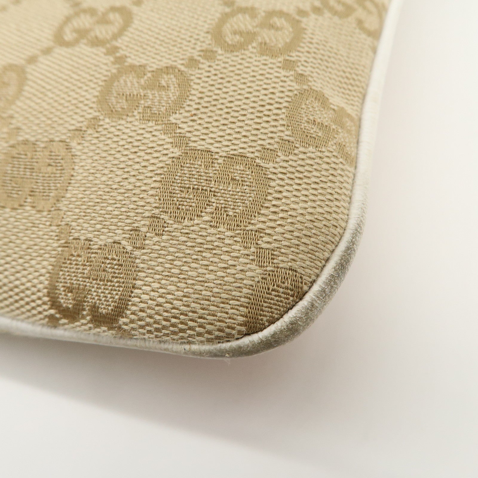 GUCCI Sherry GG Canvas Leather Shoulder Bag Beige Pink 144388