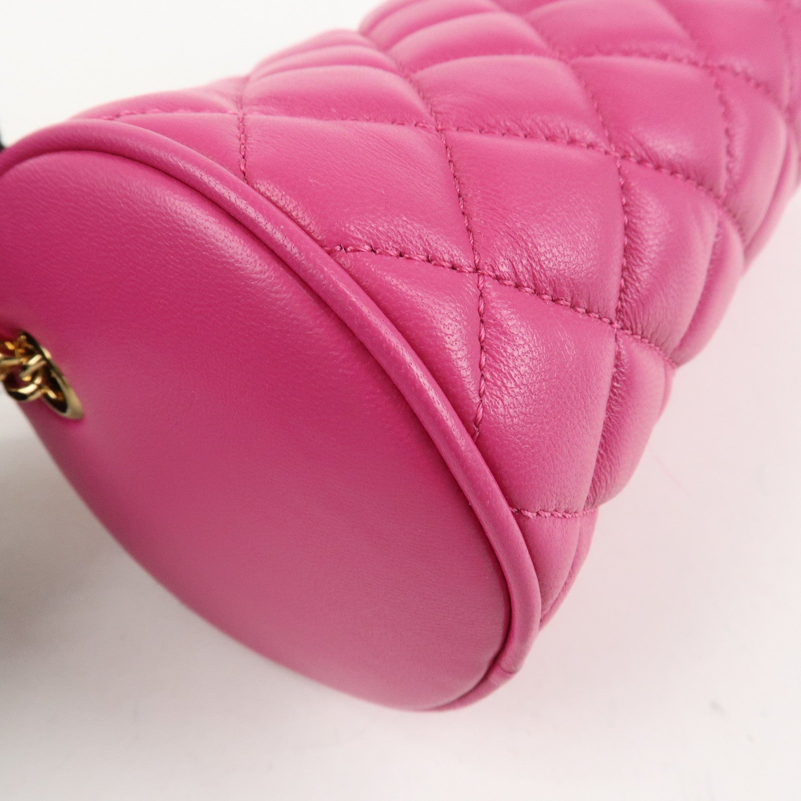 GIANNI VERSACE Medusa Chain Shoulder Bag Hand Bag Gold HDW Pink Used