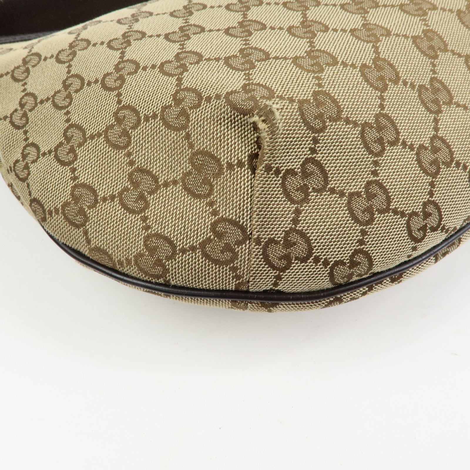 GUCCI GG Canvas Leather Shoulder Bag Crossbody Bag Beige 181092