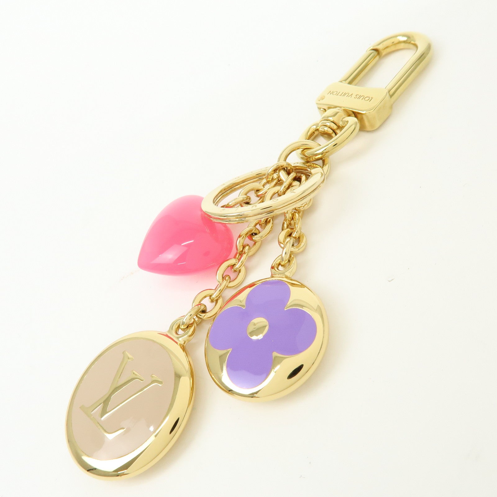 Louis Vuitton Metal Porte Cles LV Enamored Bag Charm Gold M00819