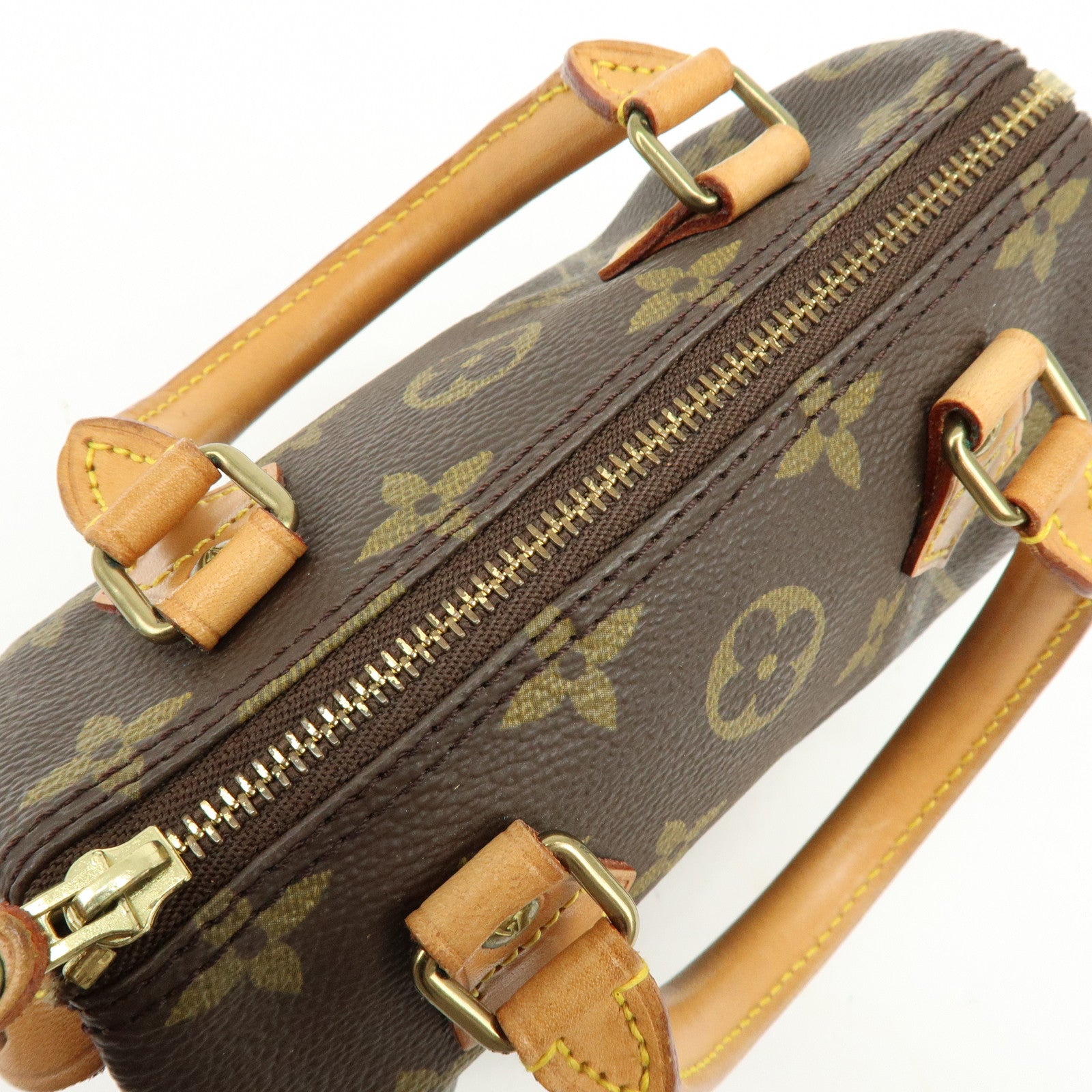 Louis Vuitton Monogram Mini Speedy Hand Bag Brown M41534