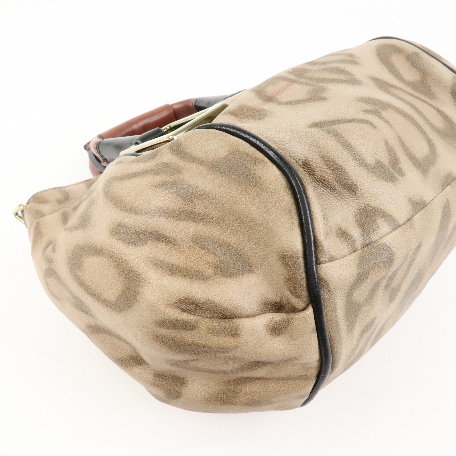 Chloe Logo Leather ETHEL 2Way Bag Hand Bag Shoulder Bag Leopard