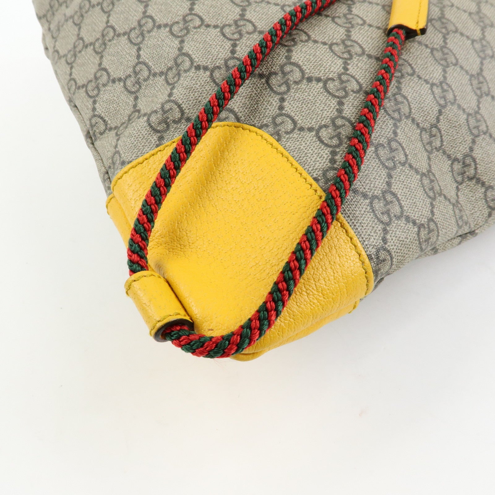GUCCI GG Supreme PVC Leather Backpack Beige Yellow Brown 473872