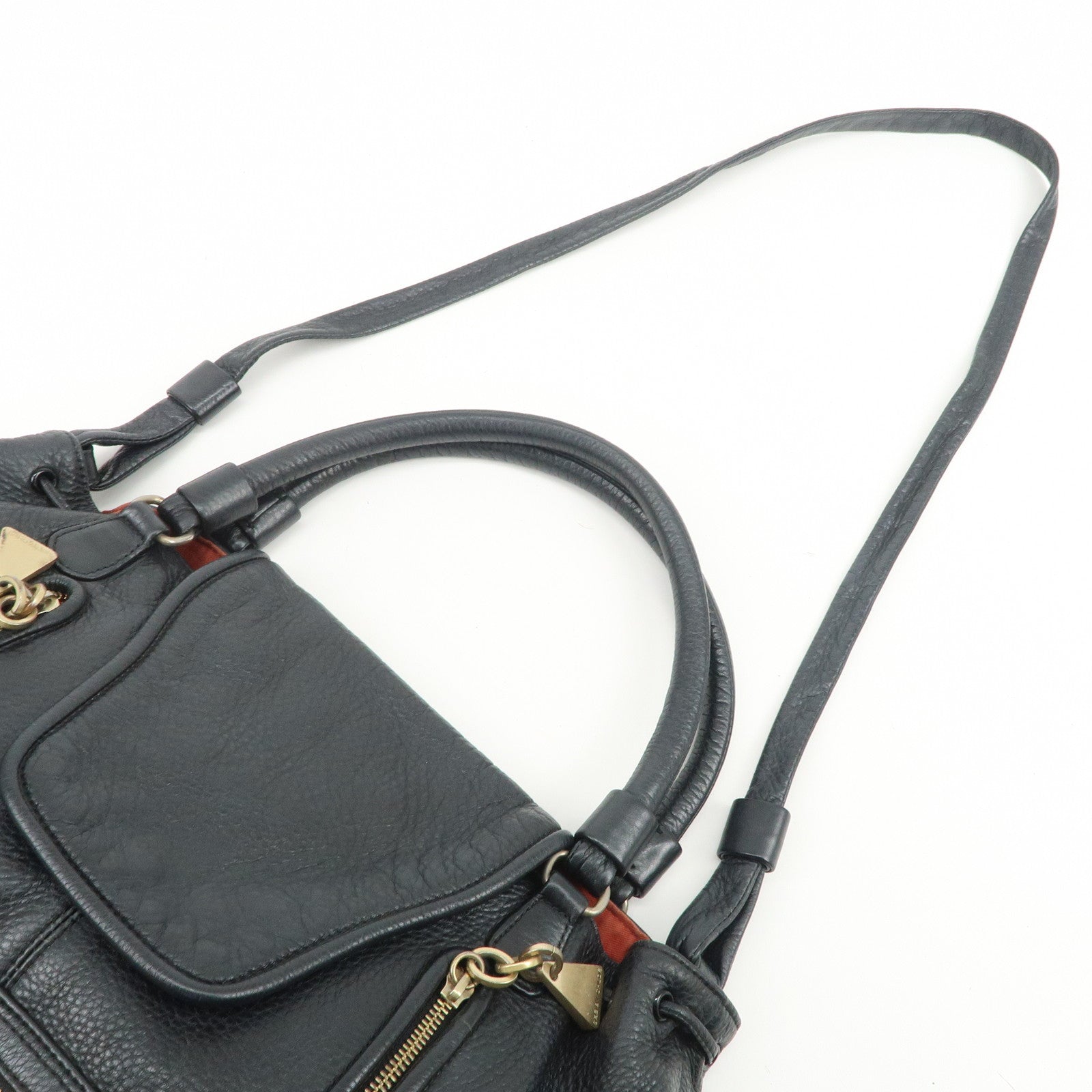 Chloe See By Chloe Cherry Leather 2Way Bag Hand Bag Black