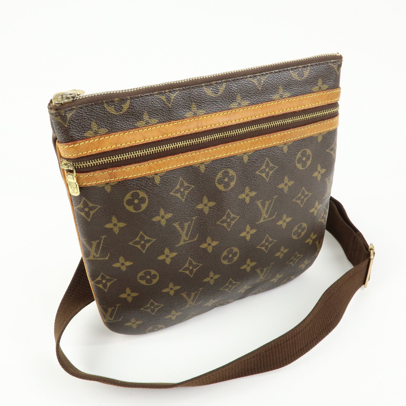 Louis Vuitton Monogram Pochette Bosphore Shoulder Bag Brown M40044