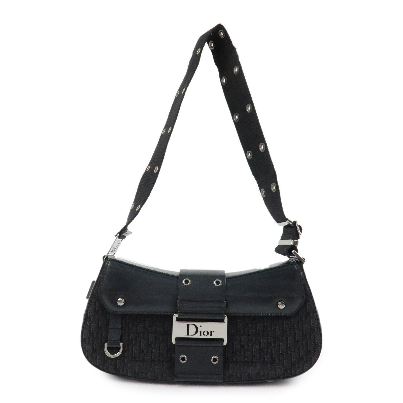 Christian Dior Trotter Street Chic Canvas Leather Shoulder Bag