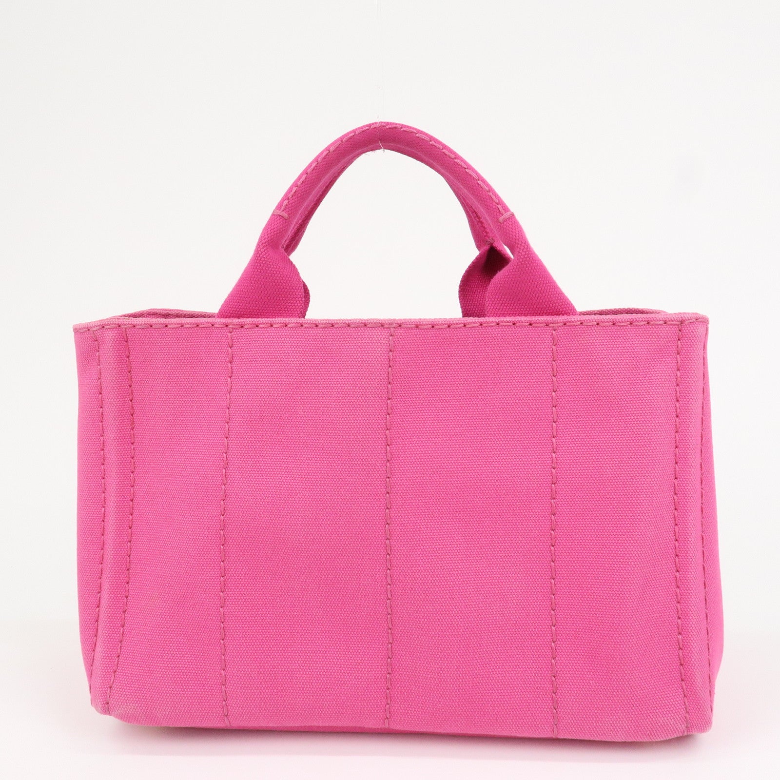 PRADA Logo Canapa Mini Canvas Hand Bag Tote Bag Pink BN2439