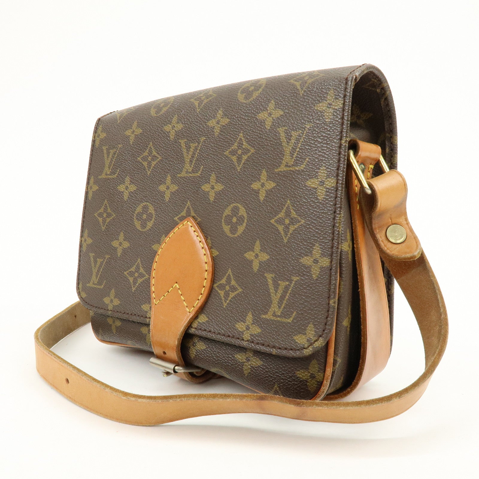 Louis Vuitton Monogram Cartouchiere MM Shoulder Bag Brown M51253