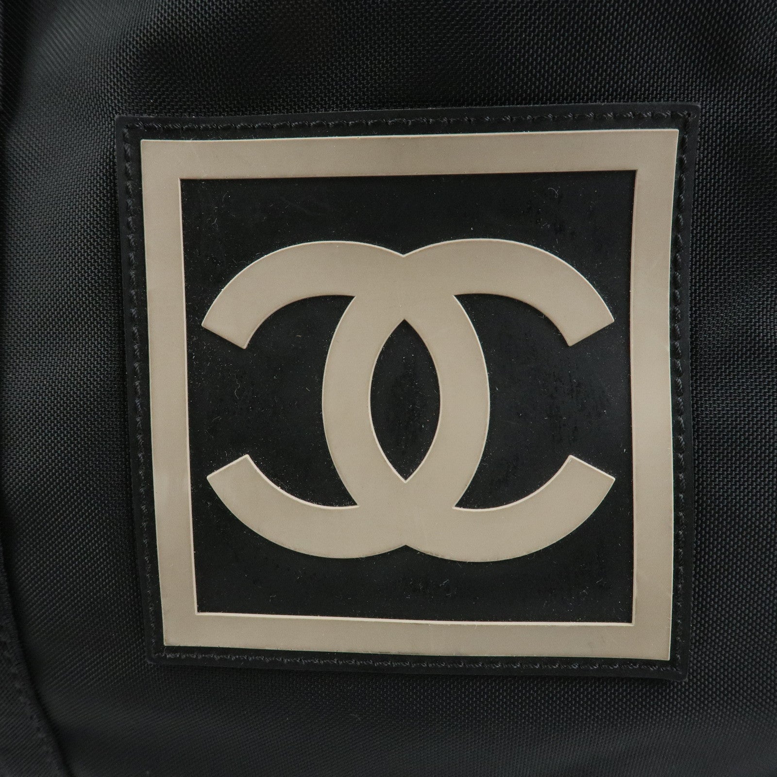 CHANEL Sport Line COCO Mark Nylon Boston Bag Shoulder Bag Black