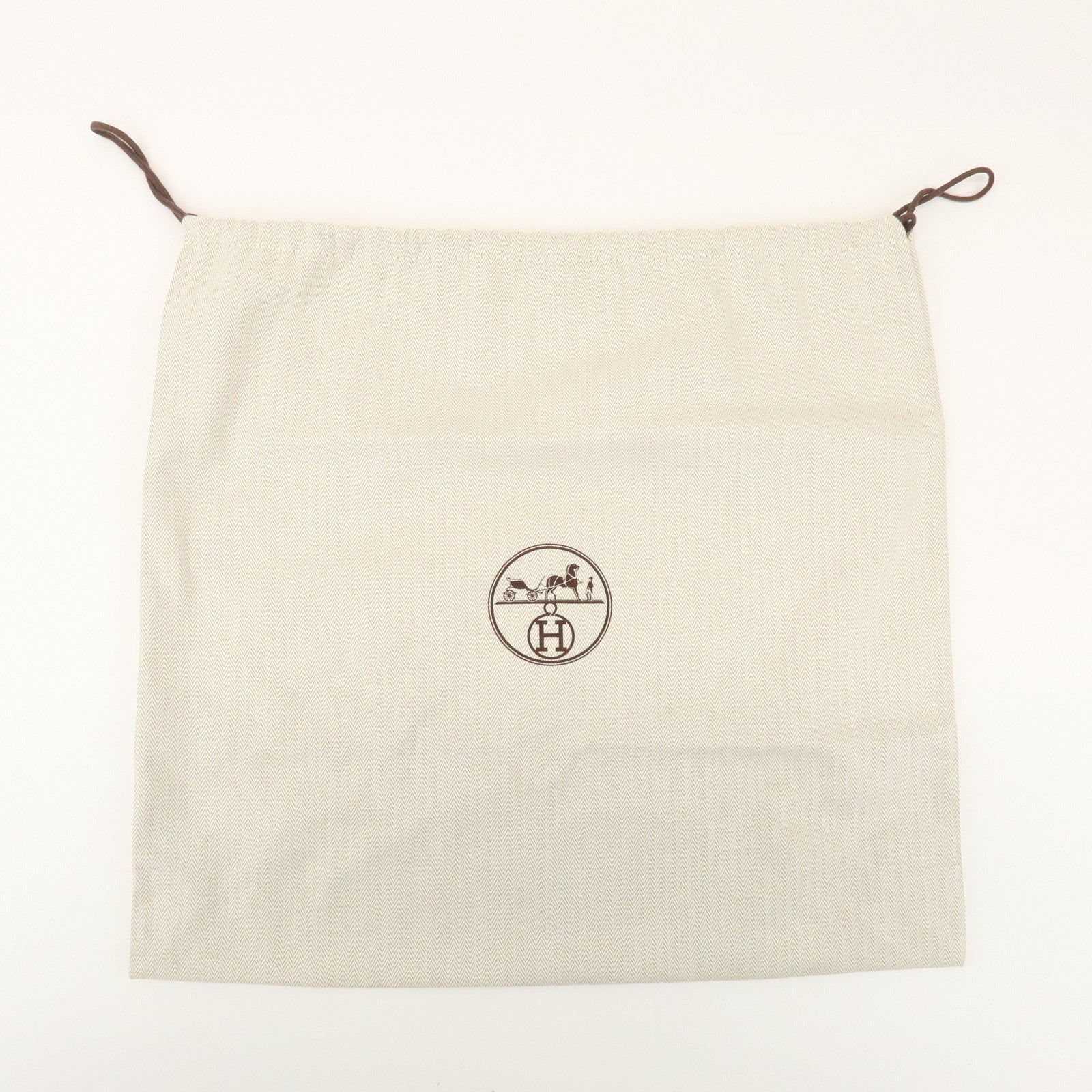 HERMES Set of 7 Drawstring Style Dust Bag Storage Bag Beige