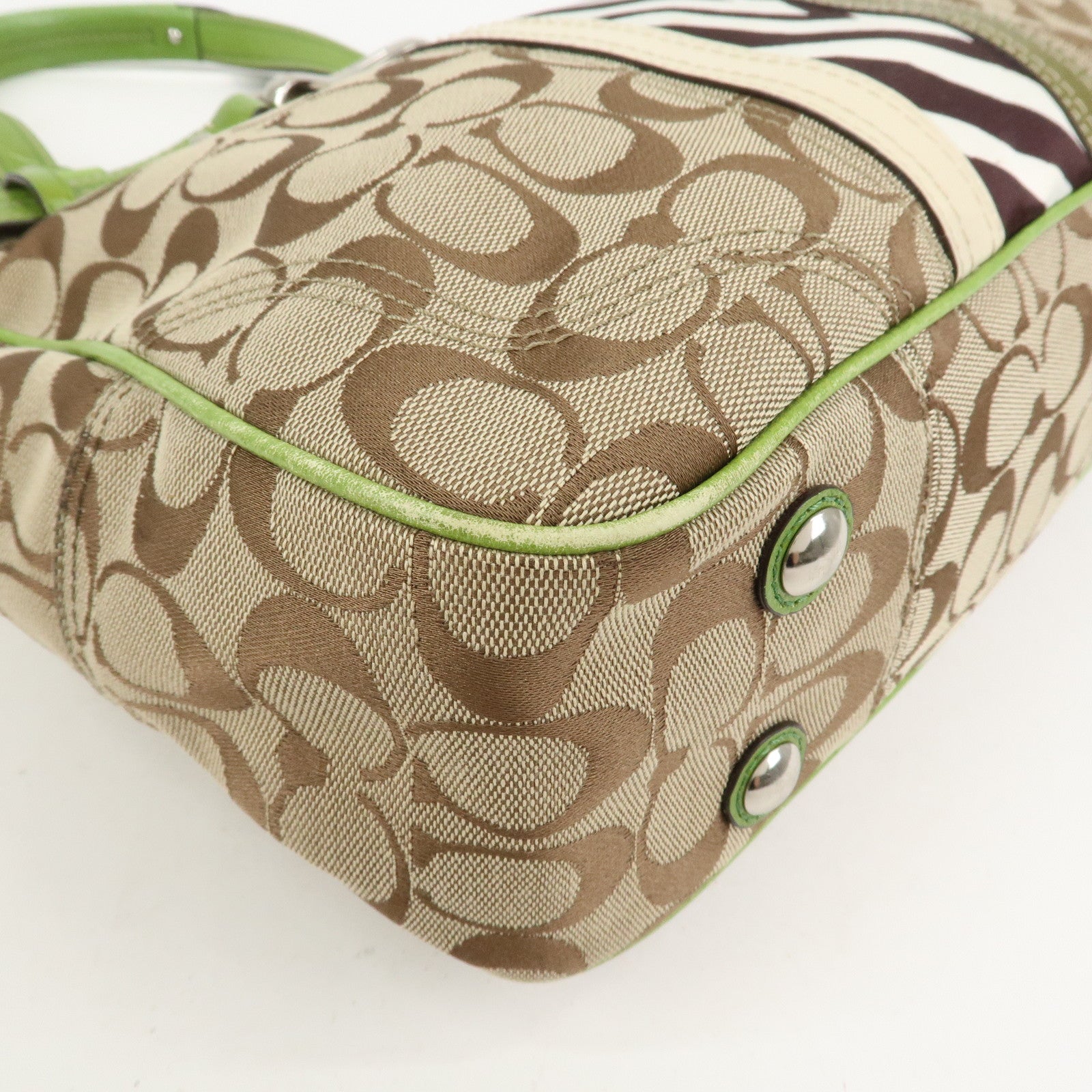 COACH Signature POPPY Set of 2 Canvas Leather Shoulder Hand Bag