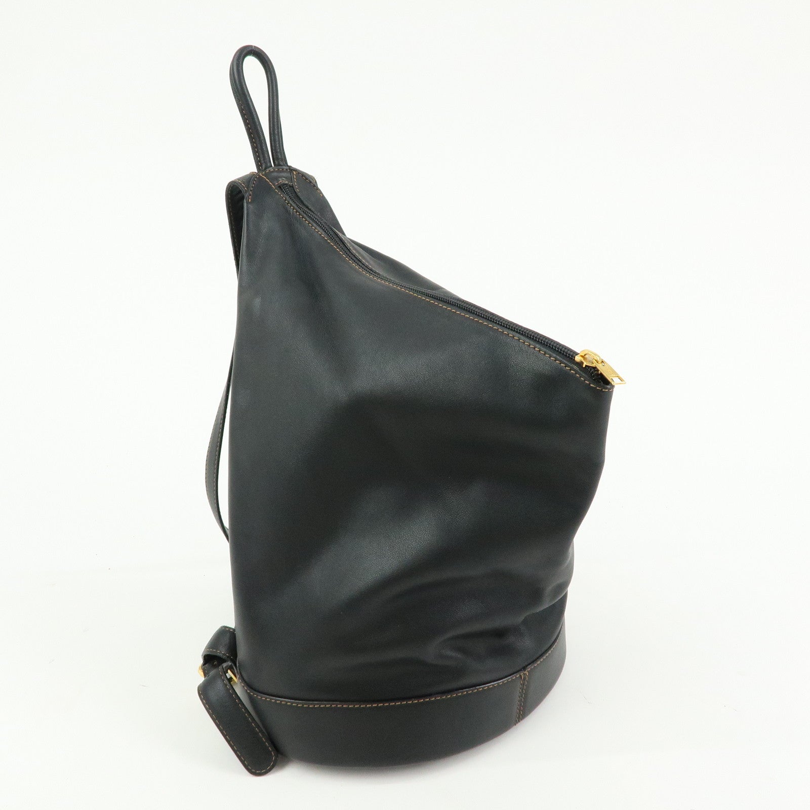 LOEWE Anton Calf Leather Backpack Rucksack Black