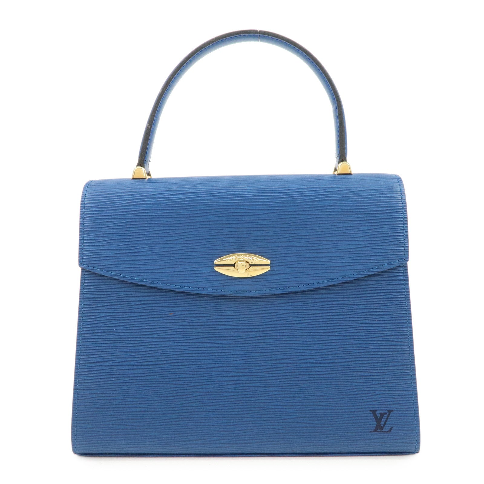 Louis Vuitton Epi Leather Malesherbes Hand Bag Toledo Blue M52375 Used