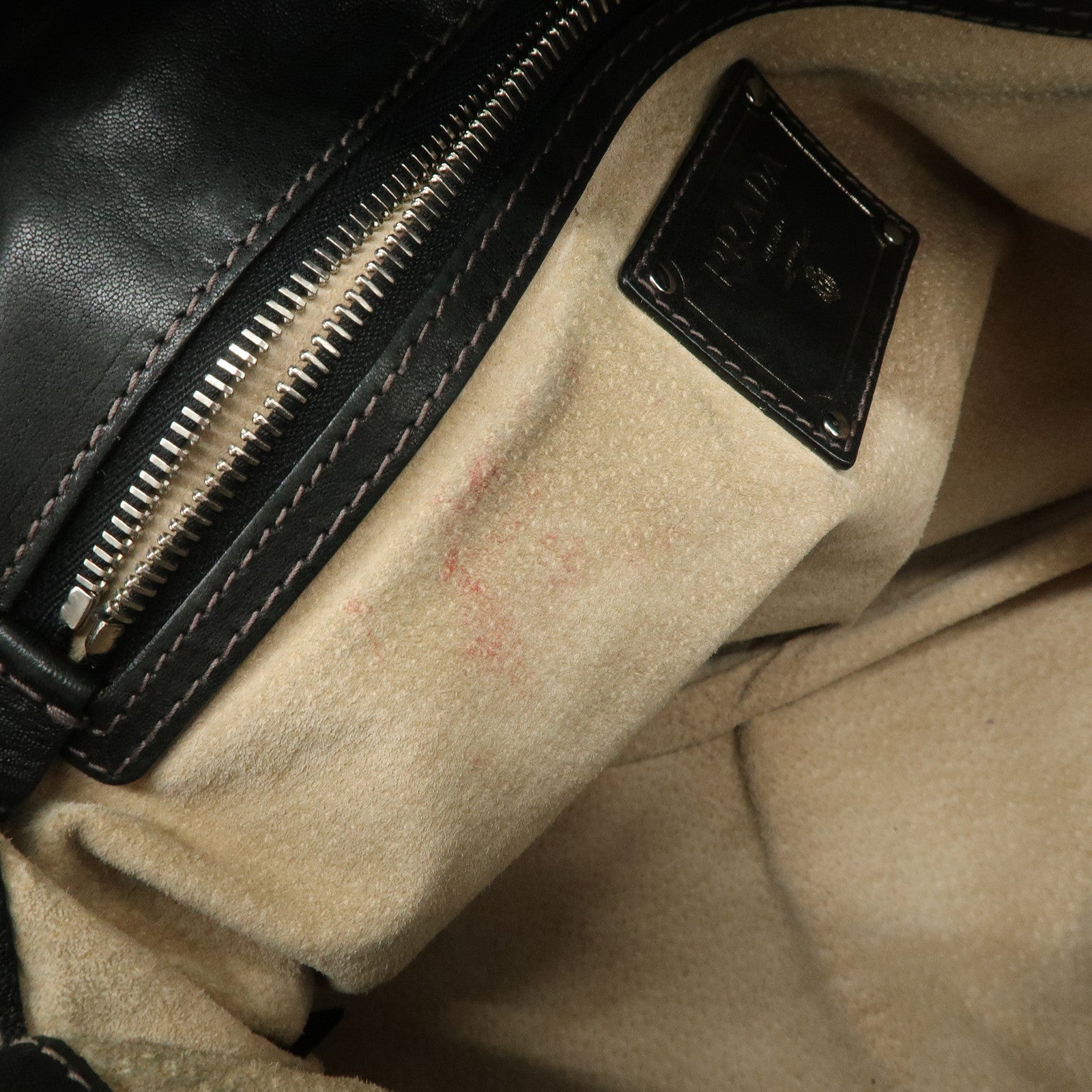 PRADA Nylon Leather 2Way Hand Shoulder Bag Black Camouflage BL0688