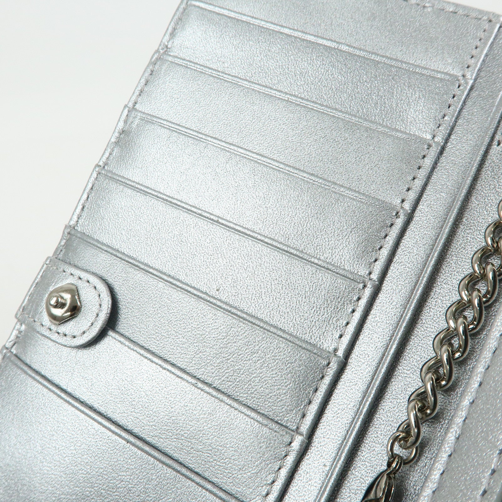 ANTEPRIMA PVC Wire Chain Pearl Hand Bag Long Wallet Silver