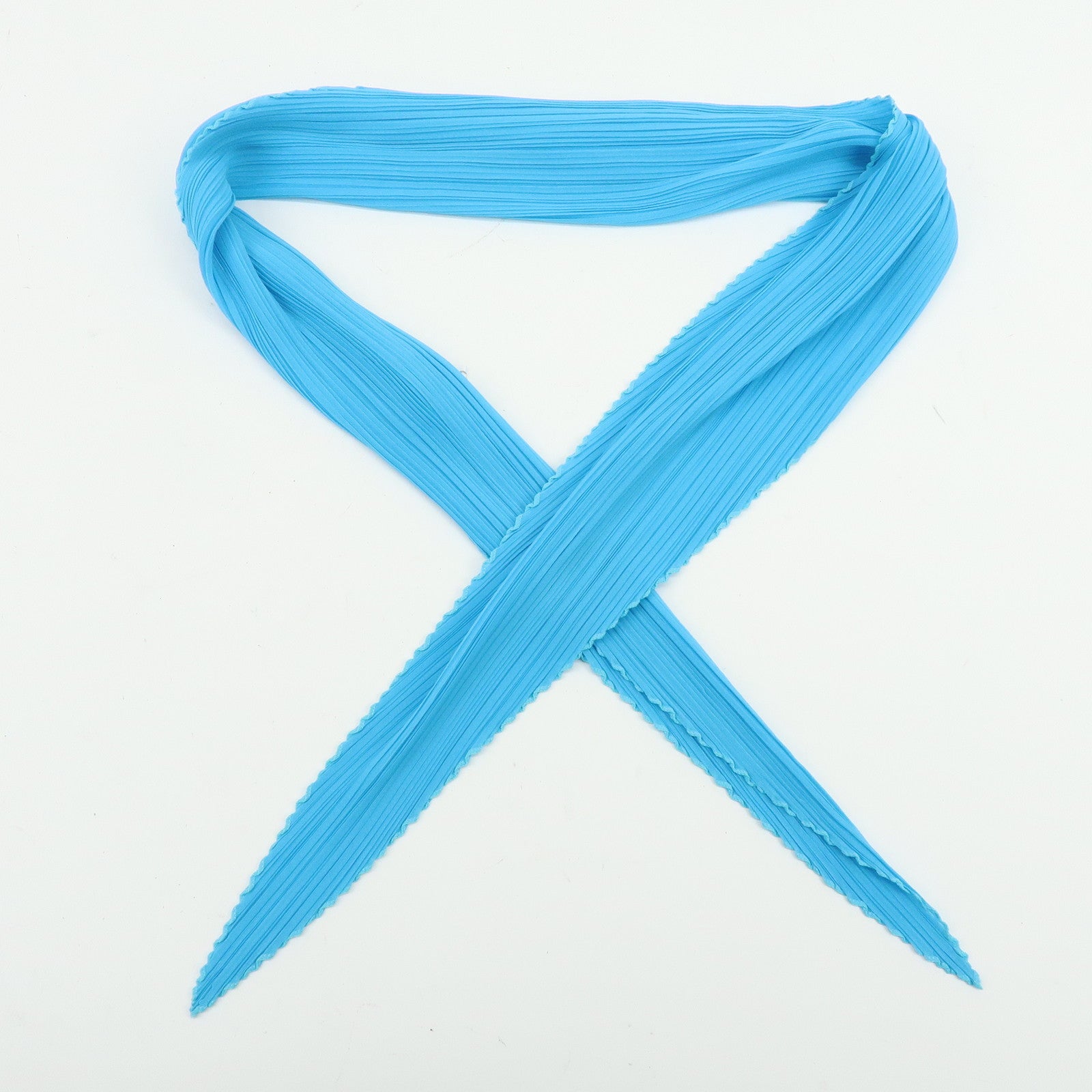ISSEY MIYAKE PLeats Please Polyester Accordion Pleated Scarf Blue