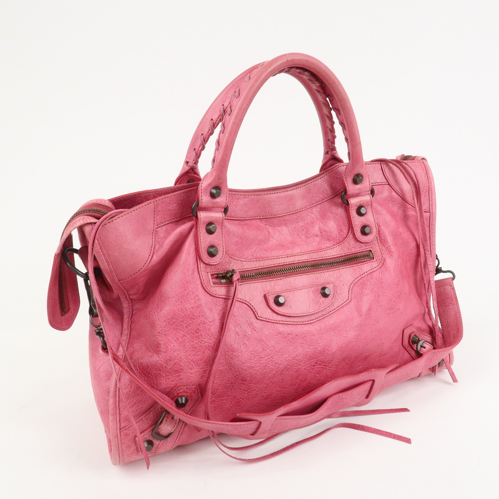 BALENCIAGA The City Leather 2Way Bag Hand Bag Shoulder Bag 115748