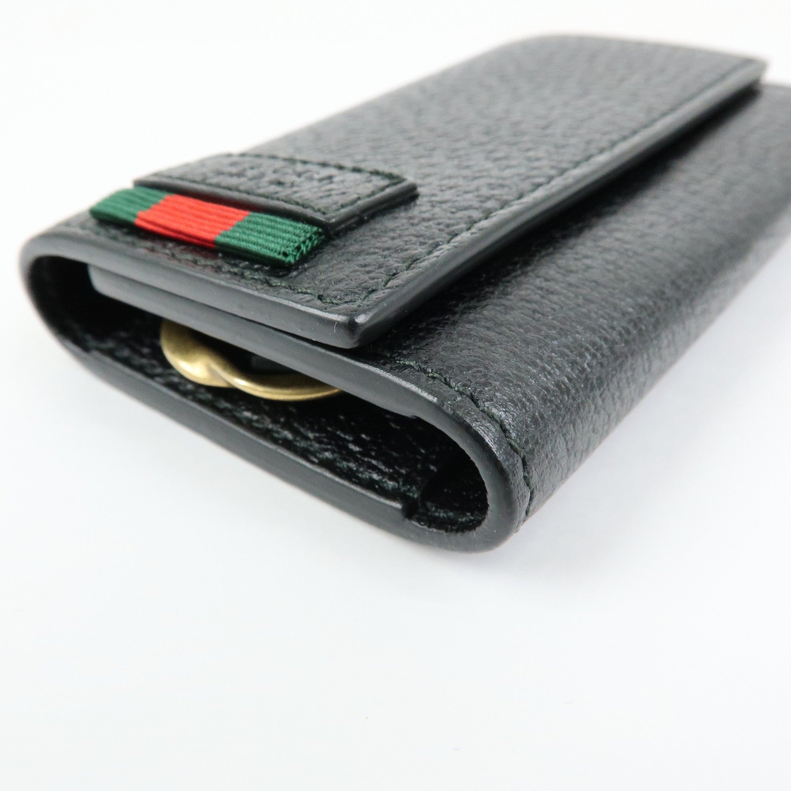 GUCCI Sherry Leather 6 Ring Key Case Key Holder Black 435297