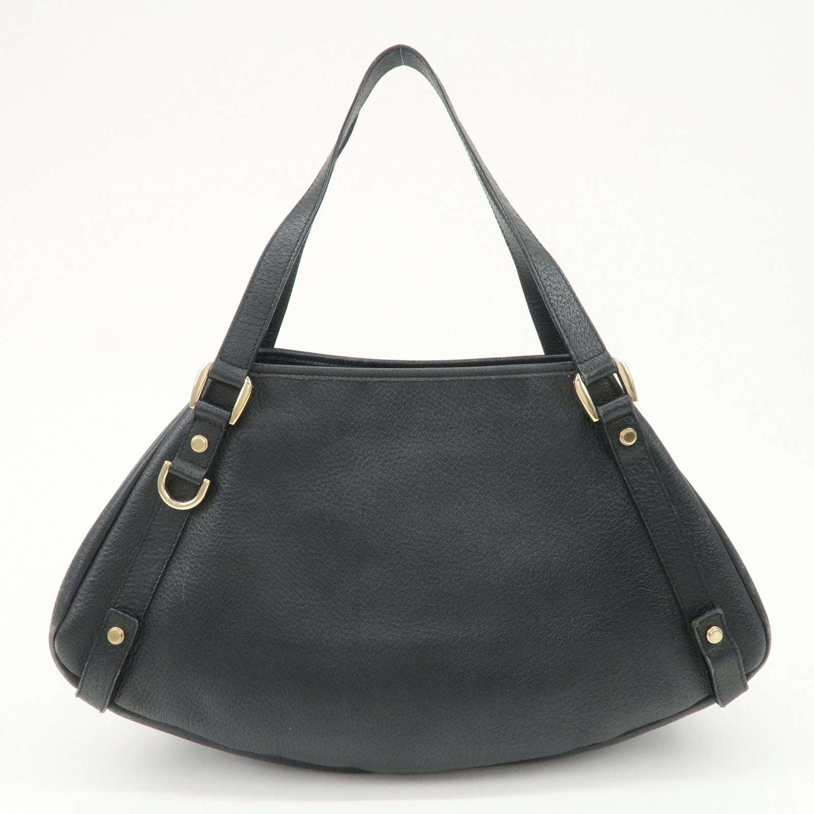 GUCCI Abbey Leather Tote Bag Hand Bag Black 130736