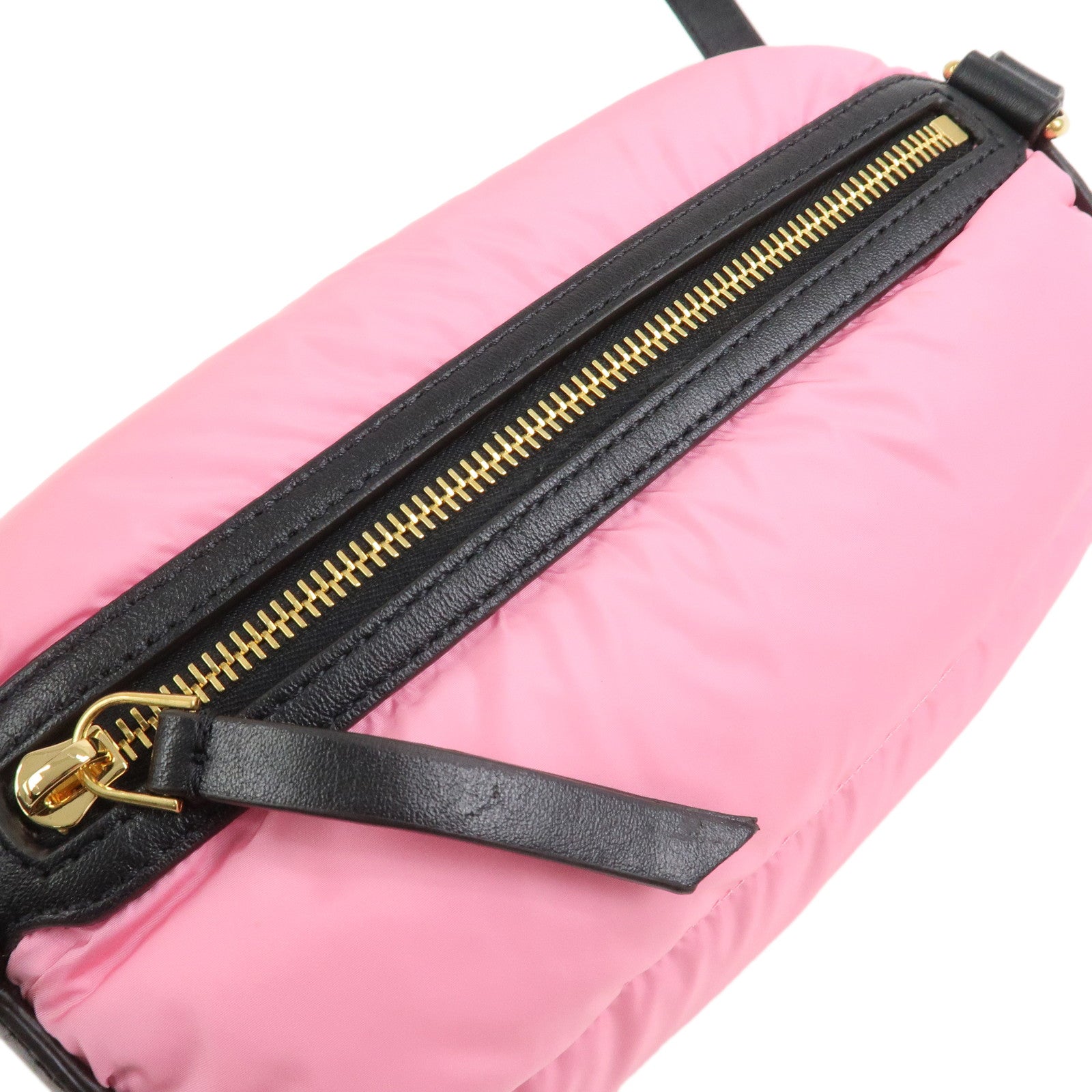 MONCLER Nylon Leather KEONI Shoulder Bag Crossbody Bag Pink Black