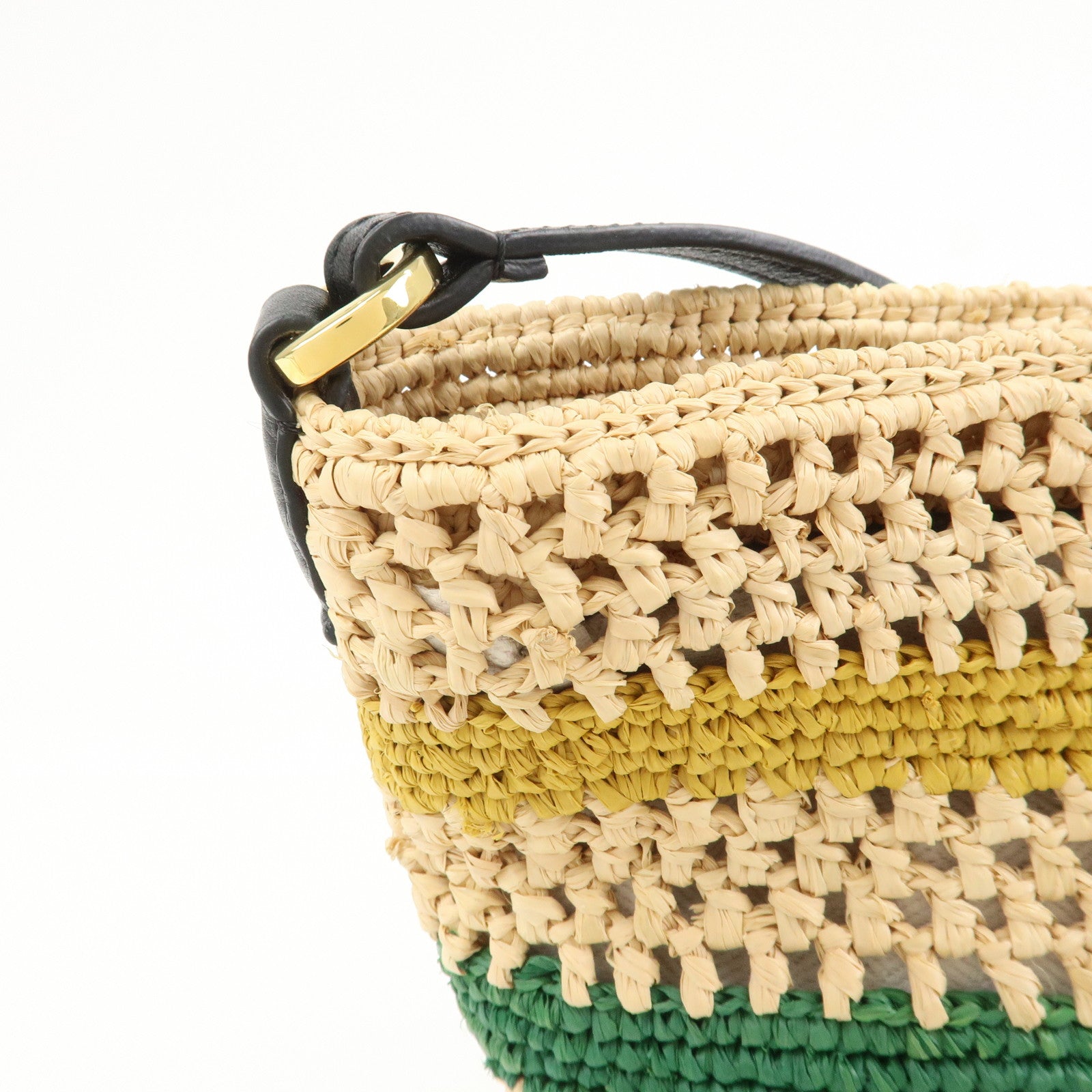 LOEWE Raffia Leather Pochette Bag Shoulder Bag Natural